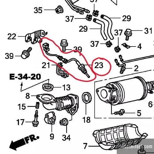Honda Original Abgastemperatursensor CR-V III 2.2 i-CTDi 37811-R07-E02 autoseifert.com