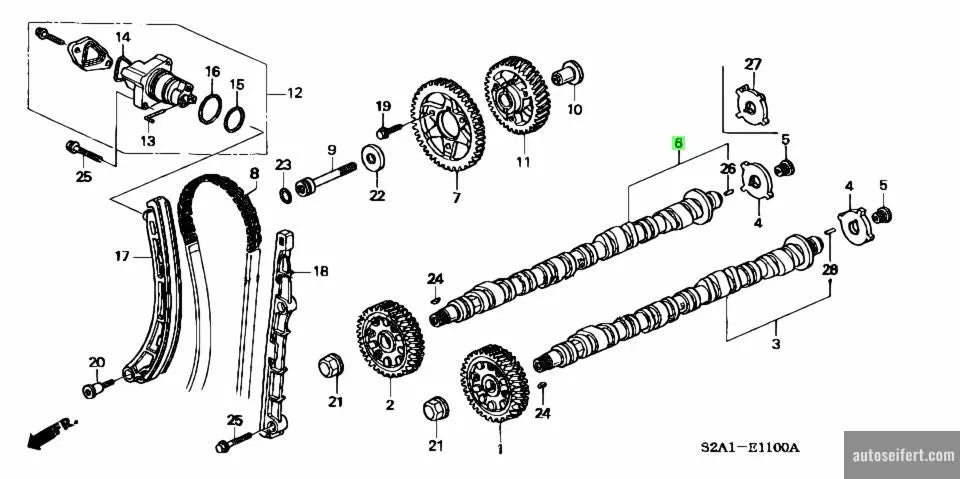Honda Original S2000 Auslassnockenwelle 14120-PCX-000 14120PCX000 autoseifert.com