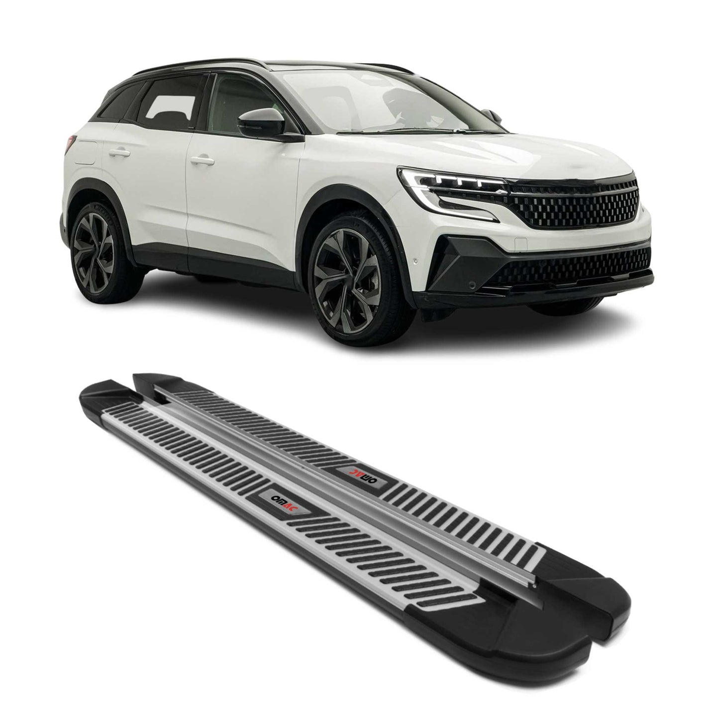 Trittbretter Seitenschweller Schweller für Renault Austral 2022-2025 Alu Grau 2x