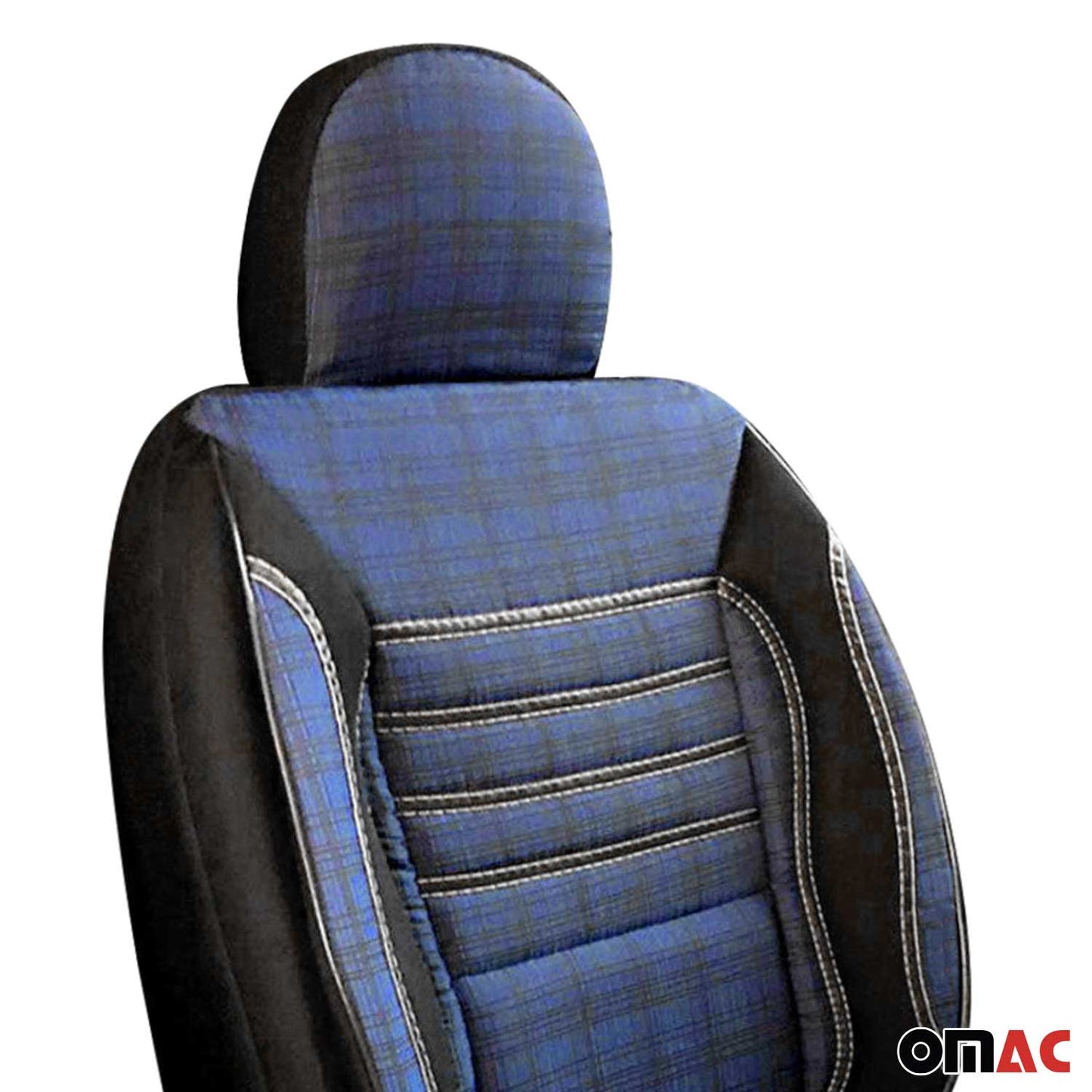 Schonbezüge Sitzschoner Sitzbezüge für VW Caddy 2003-2025 Schwarz Blau 1 Sitz OMAC DE