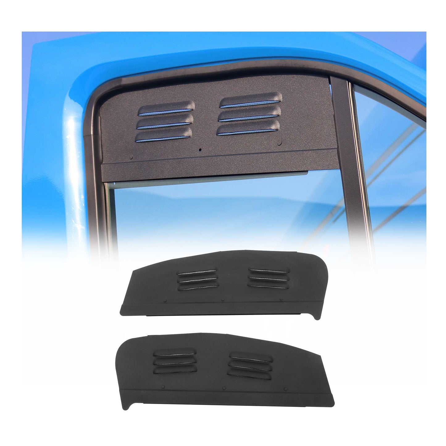 Lüftungsgitter Be & Entlüftung für Renault Trafic 3 2014-2024 Alu Schwarz 2x OMAC DE
