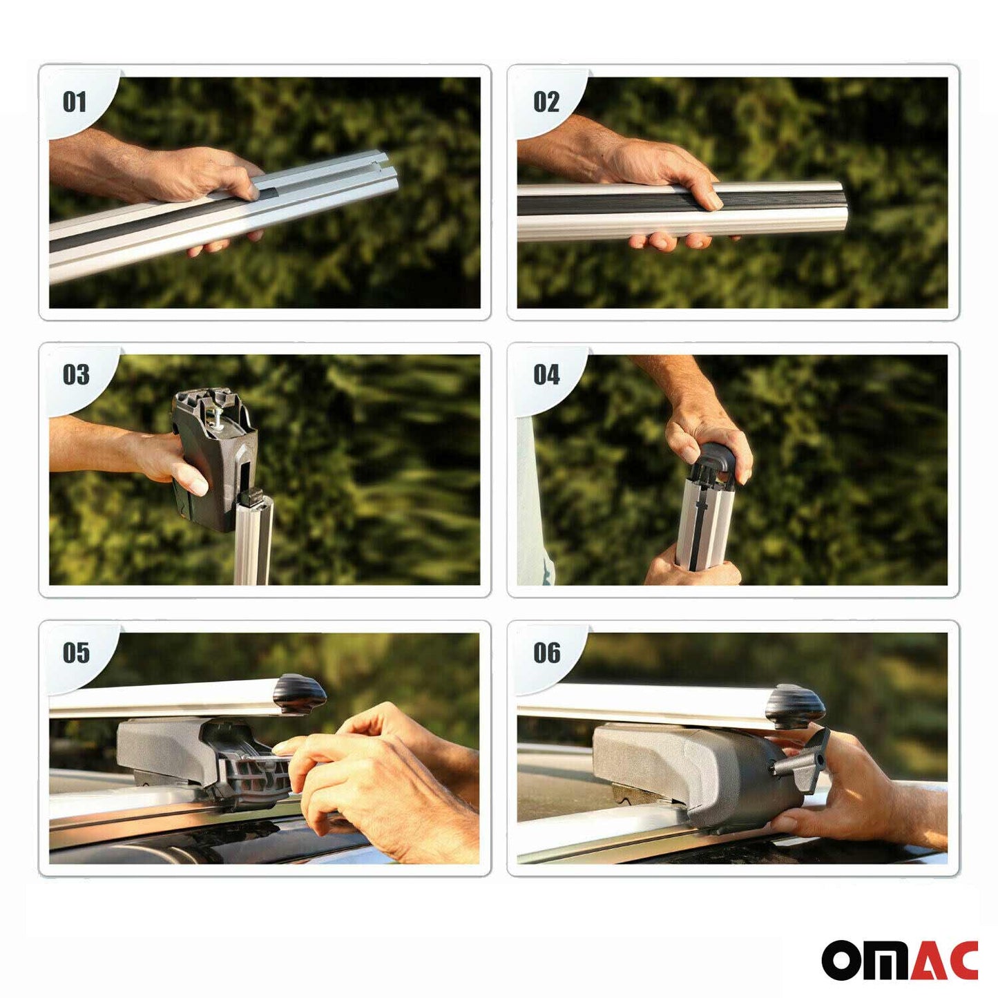Dachträger Grundtäger für Audi Q3 mk1 2011-2018 75kg Alu Silber 2 tlg OMAC DE