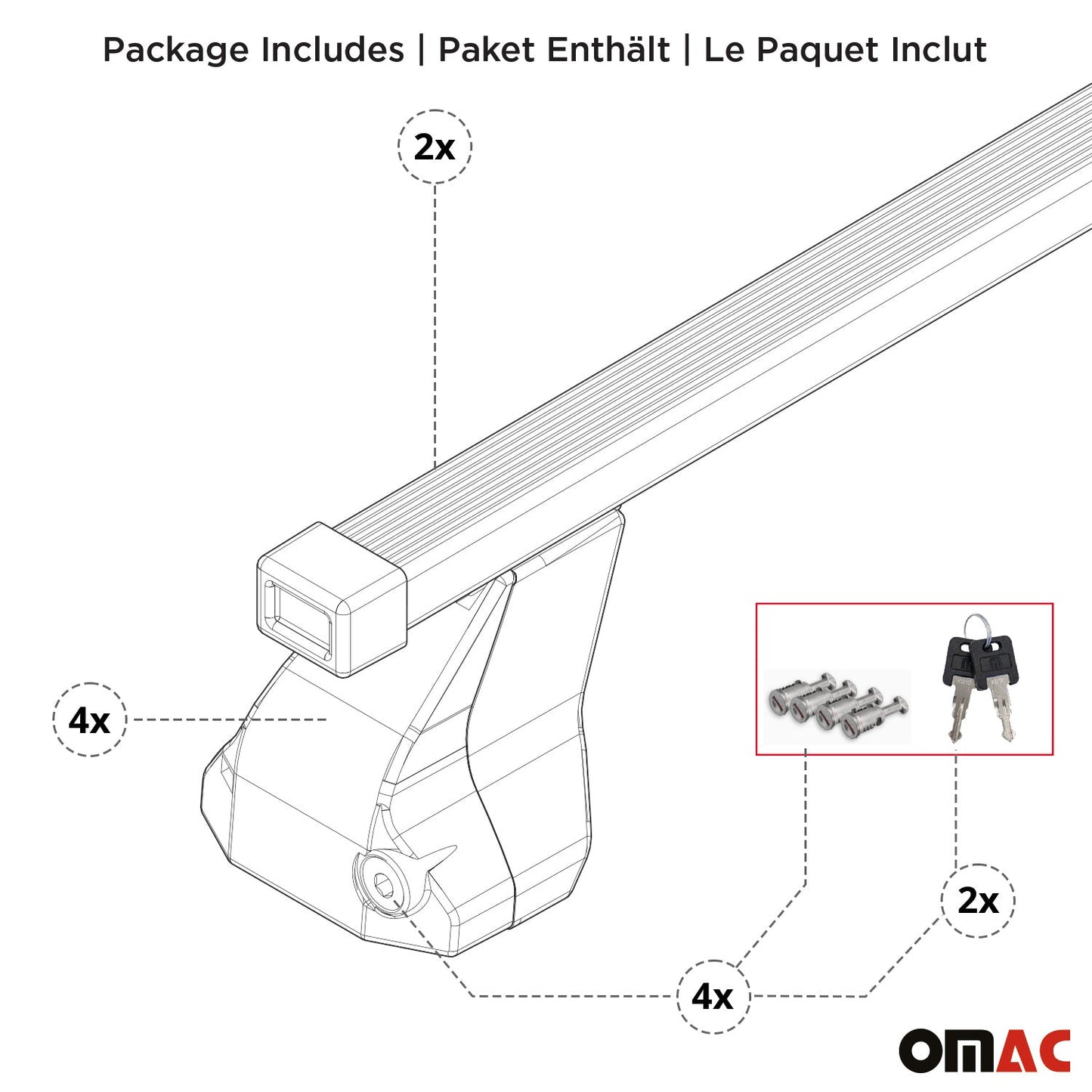Menabo Stahl Dachträger Gepäckträger für Fiat Panda 2015-2025 Stahl Silber 2tlg OMAC DE