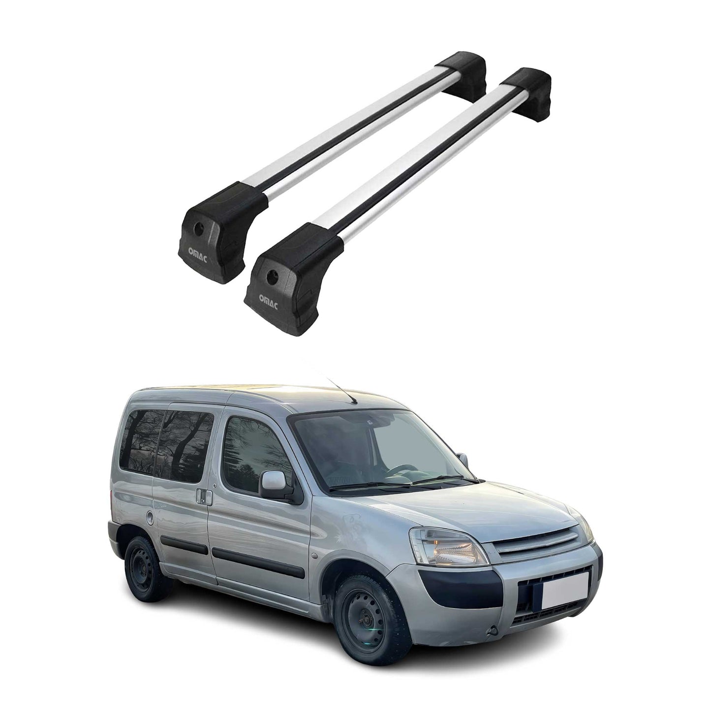 Dachträger Grundtäger für Citroen Berlingo 1996-2008 75kg Aluminium Silber 2x OMAC DE
