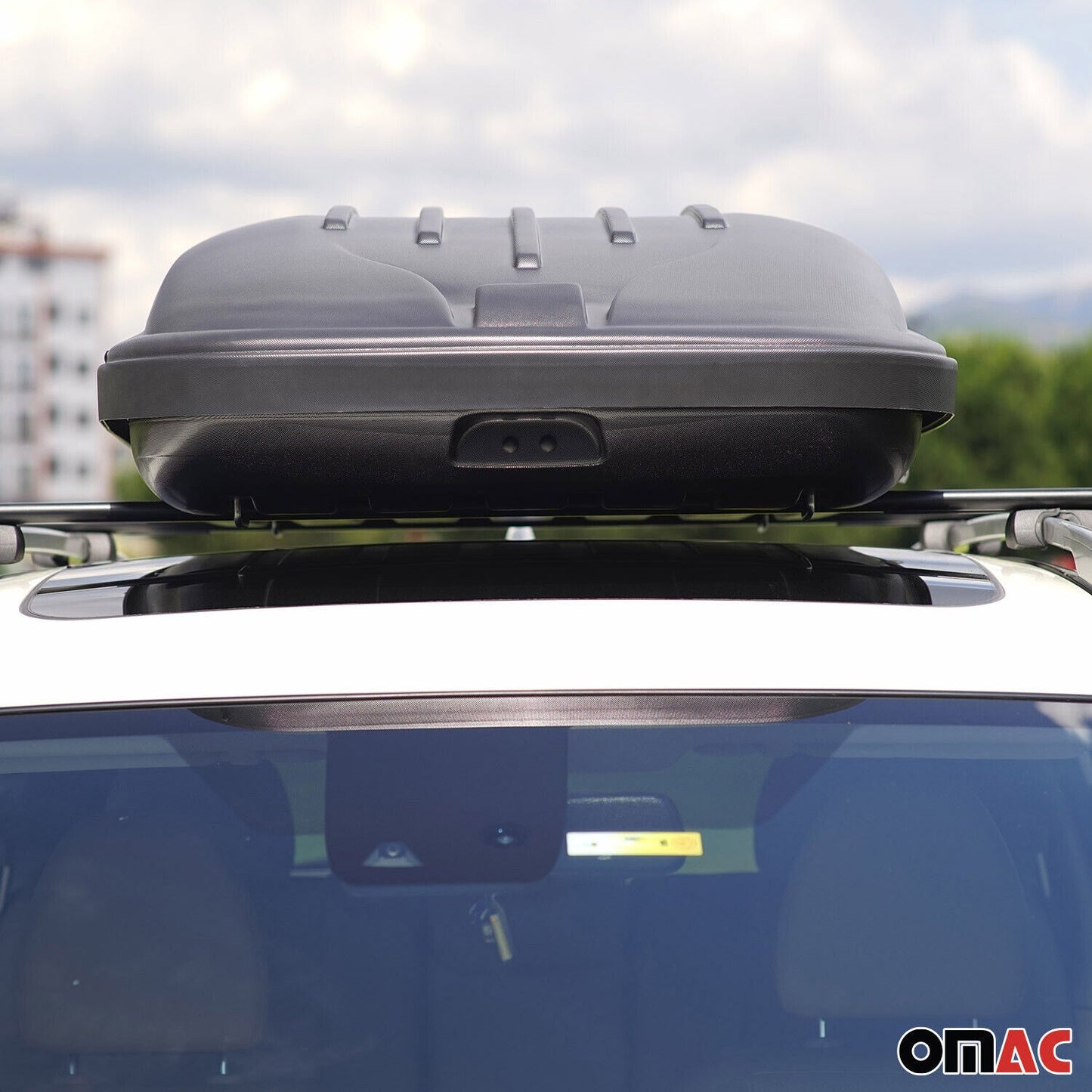 Dachkoffer Dachbox Dachgepäckträger Autodachbox Gepäckbox Schwarz 350L 75 Kg 1x OMAC DE