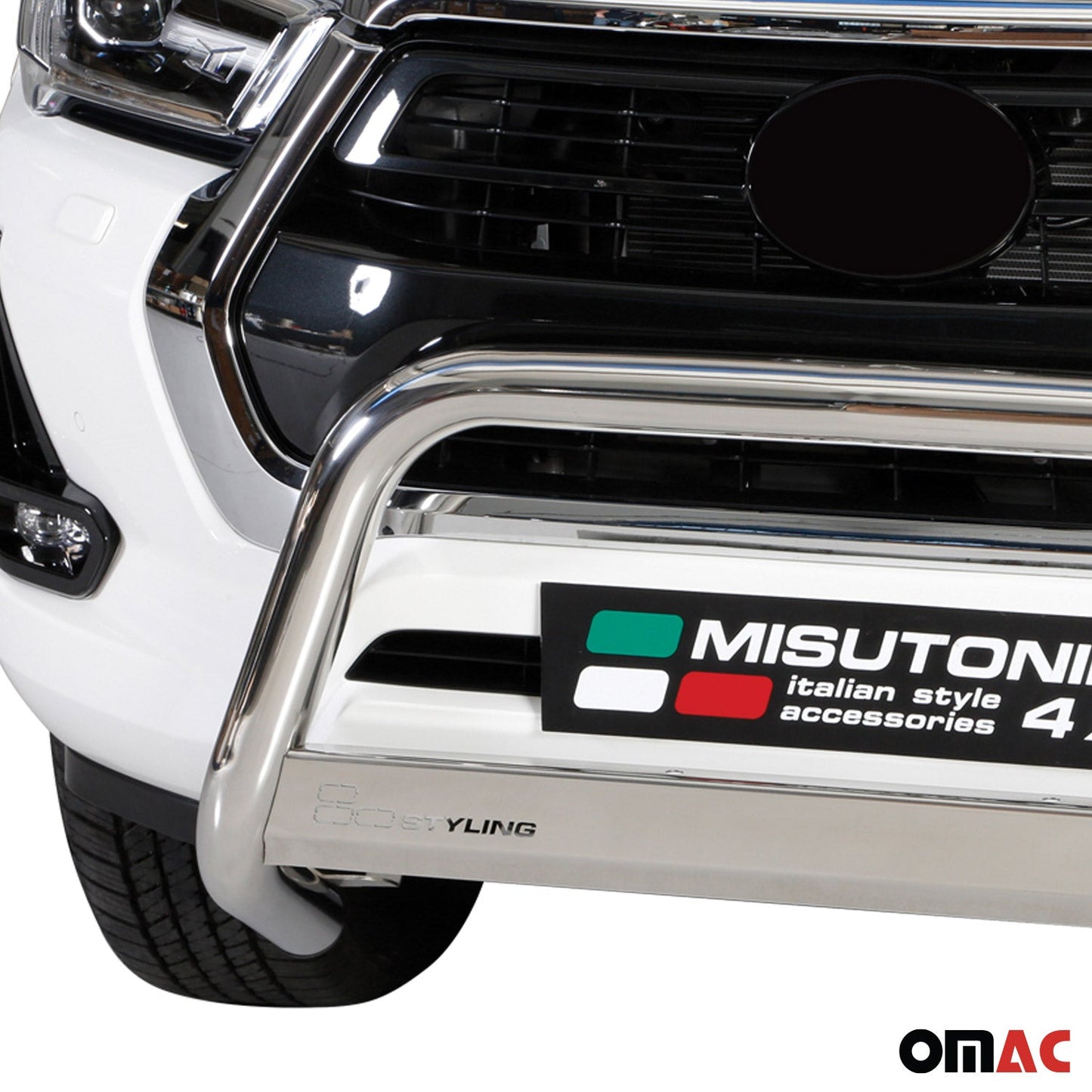 Frontbügel Frontschutzbügel für Toyota Hilux 2021-2025 Silber Schutz ø63mm Stahl OMAC DE