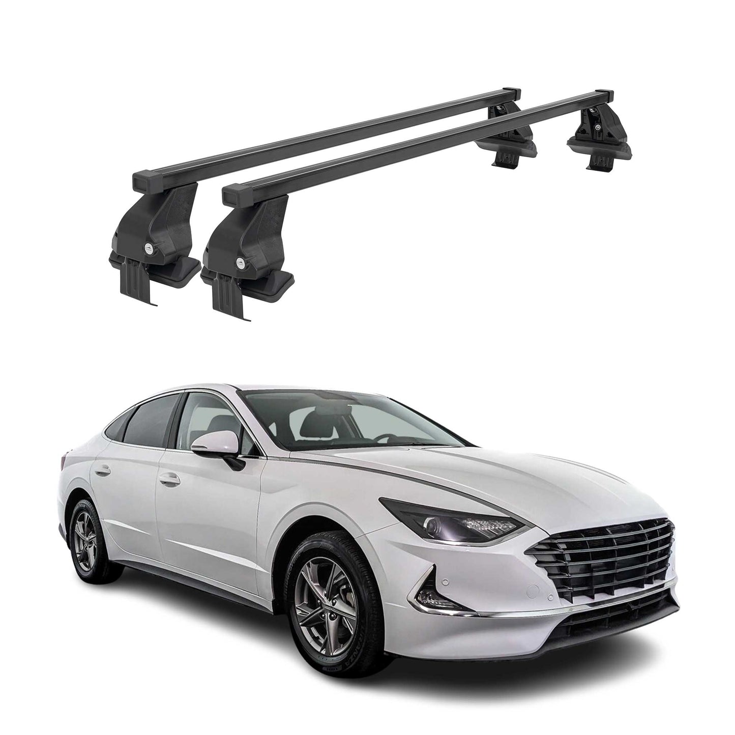 Menabo Dachträger Grundträger für Hyundai Sonata VIII 2019-2025 Stahl Schwarz 2x OMAC DE