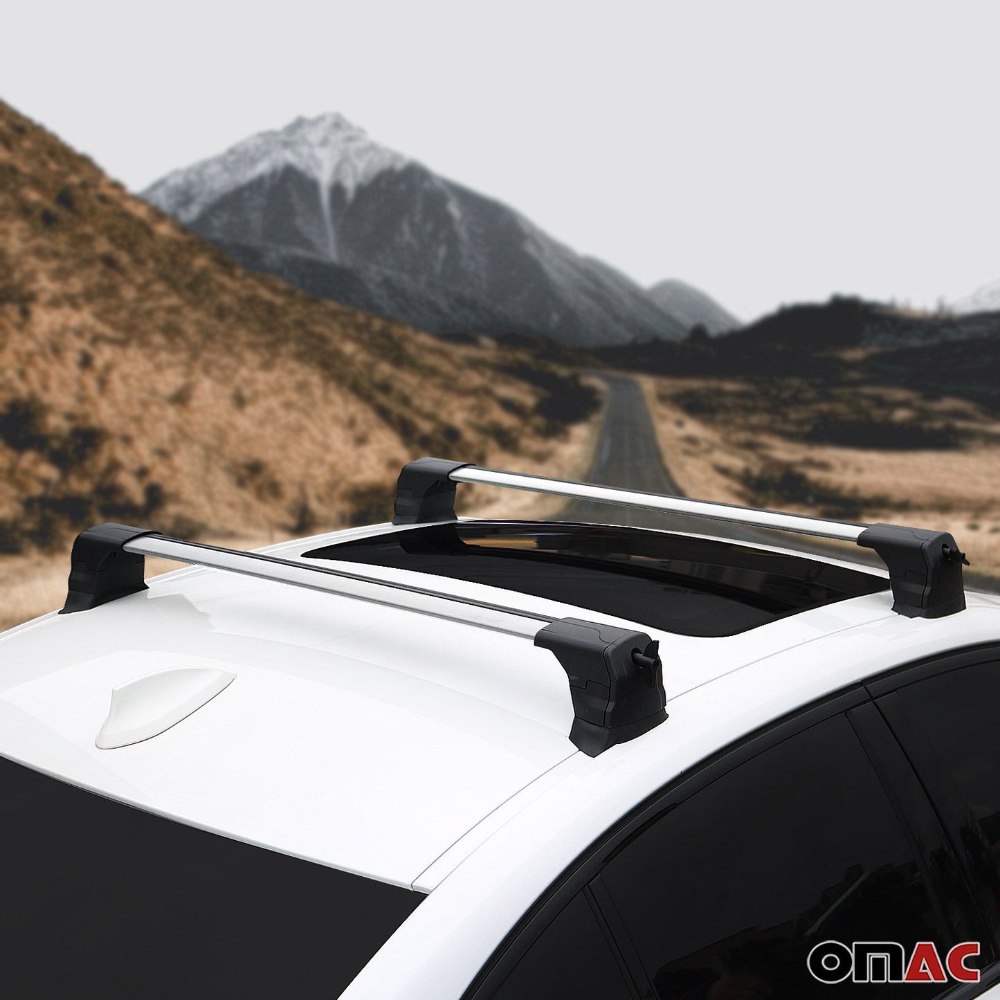 Dachträger Gepäkträger für Fiat Panda 2012-2025 Relingträger Silber Alu 2tlg OMAC DE