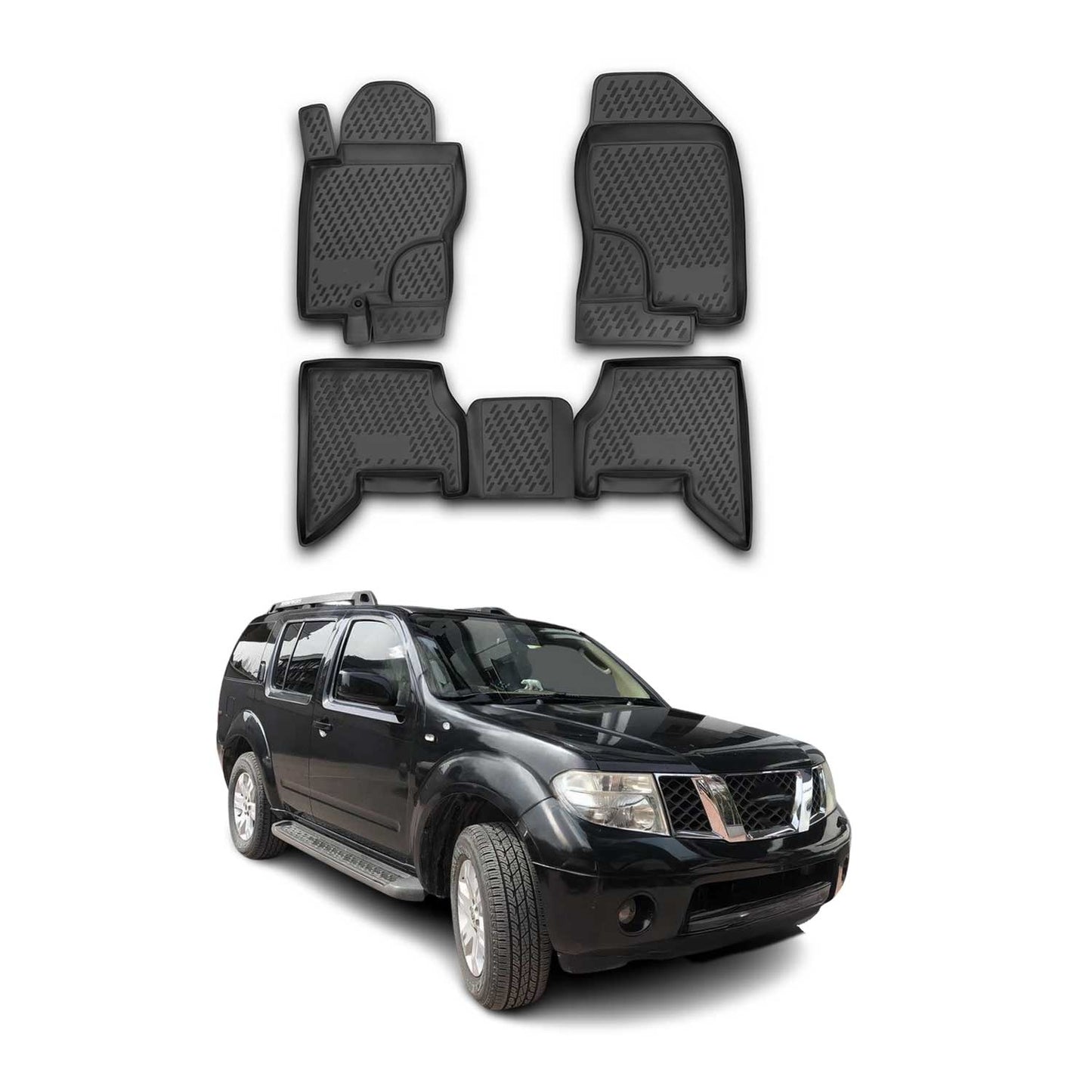 OMAC Fußmatten Gummimatten für Nissan Pathfinder 2005-2010 Automatten Schwarz 4x OMAC DE
