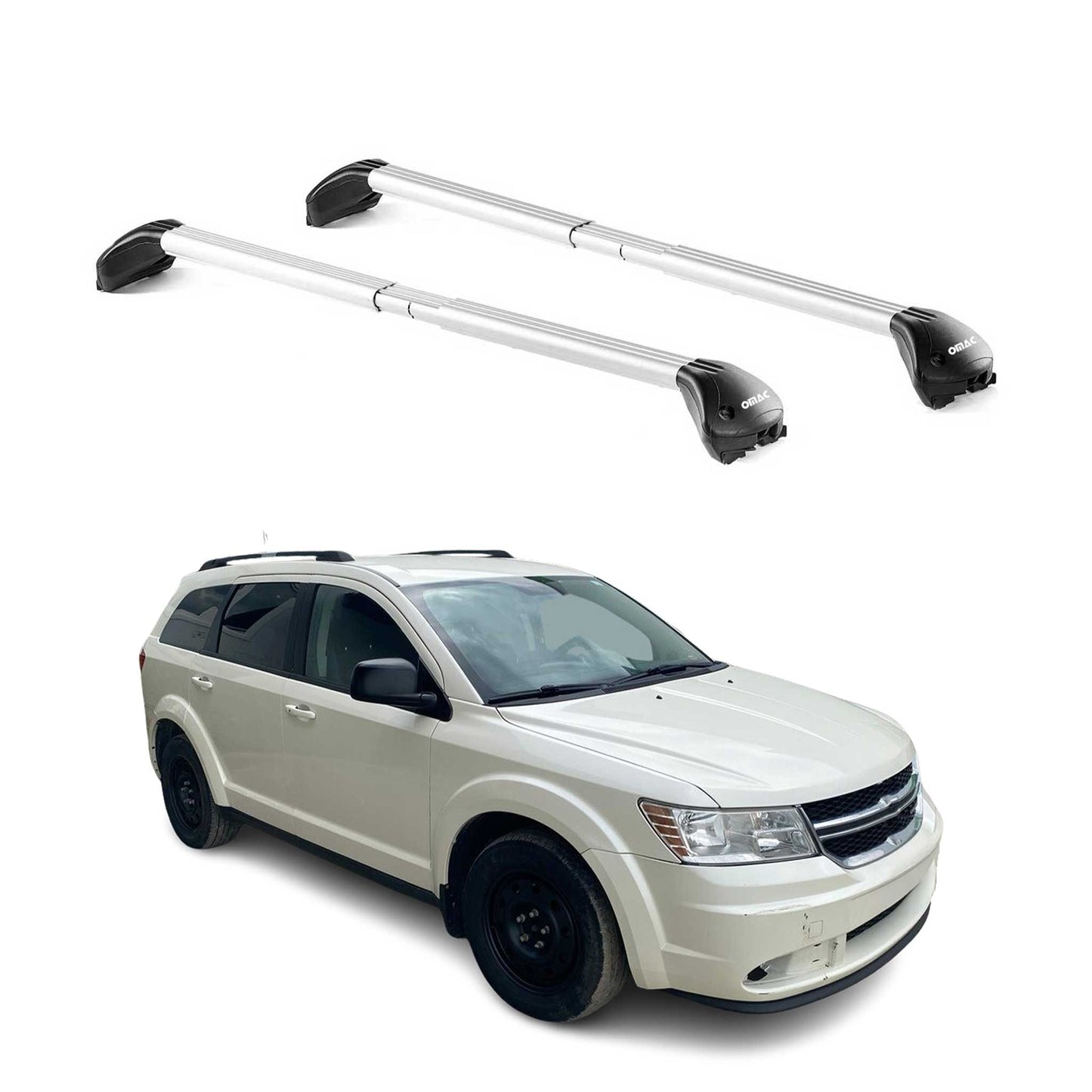 Dachträger Grundtäger für Dodge Journey 2008-2011 5 tür 100kg Alu Silber 2x ABE OMAC DE