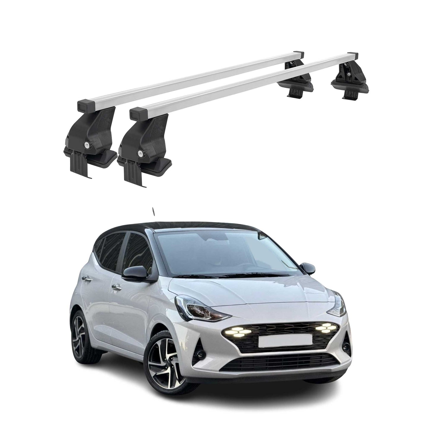 Menabo Dachträger Grundträger für Hyundai i10 III 2023-25 Facelift Stahl Grau 2x OMAC DE