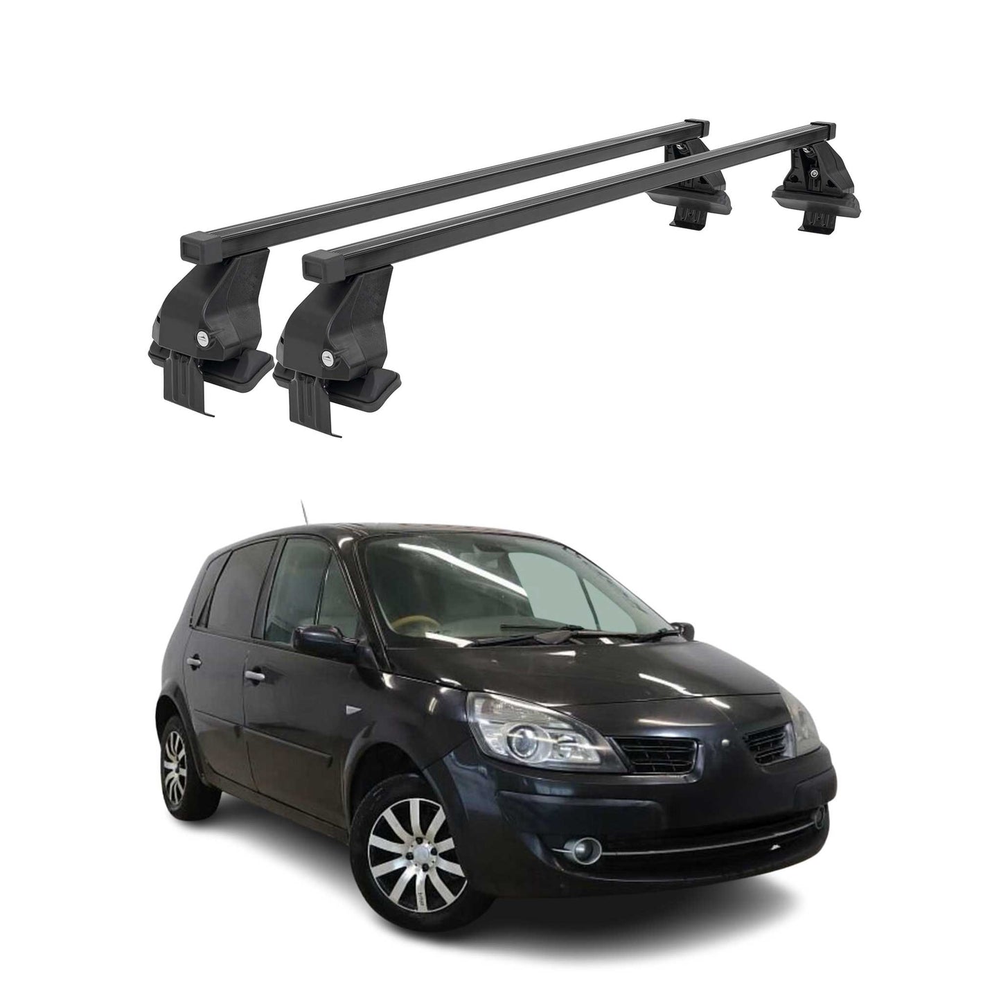 Menabo Dachträger für Renault Scénic III Pre-Facelift 2009-2013 Stahl Schwarz 2x OMAC DE