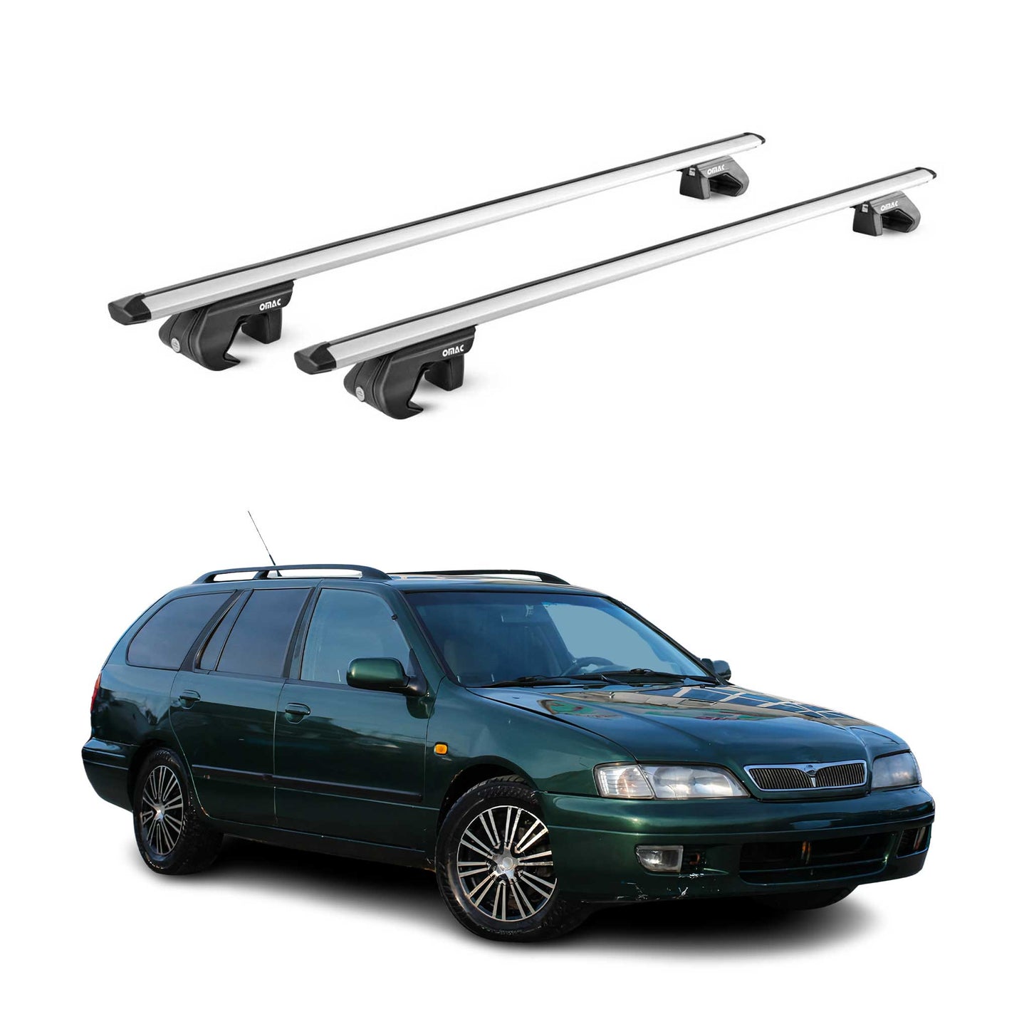 Dachträger für Nissan Primera Kombi P10 P11 P12 1990-2008 90kg Alu Silber 2x ABE OMAC DE