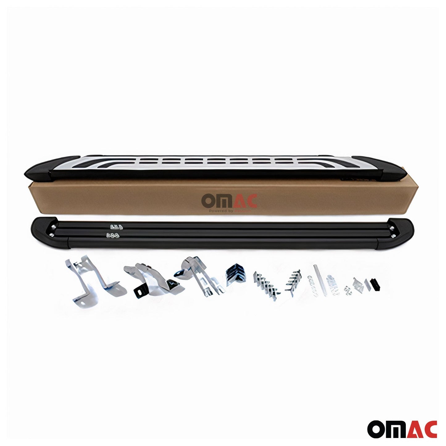 Trittbretter Seitenschweller für Citroen C4 2020-2025 Silber Schwarz 2 tlg OMAC DE