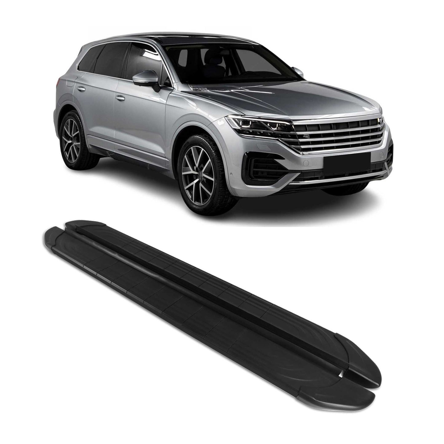 Seitenschweller Trittbretter für VW Touareg 3 2018-2025 Schwarz Alu OMAC DE