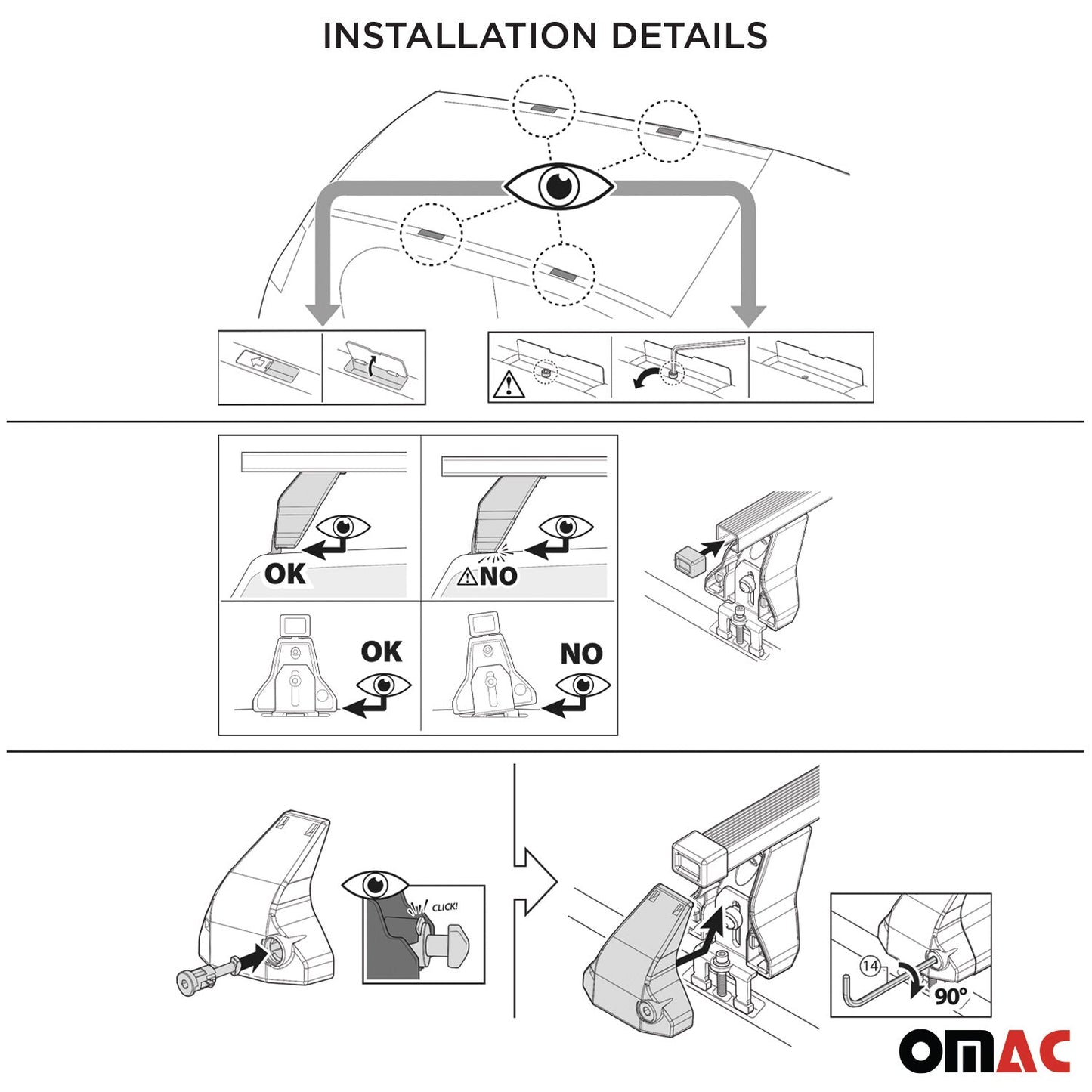 Menabo Dachträger Grundträger für Nissan Kubistar 2003-2009 Stahl Grau 2tlg OMAC DE