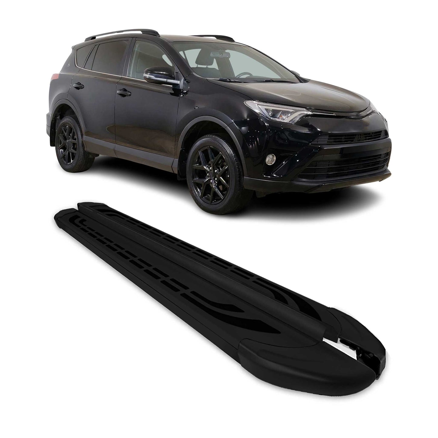 Trittbretter Seitenschweller für Toyota RAV4 Hybrid 2018-2025 Schwarz 2 tlg
