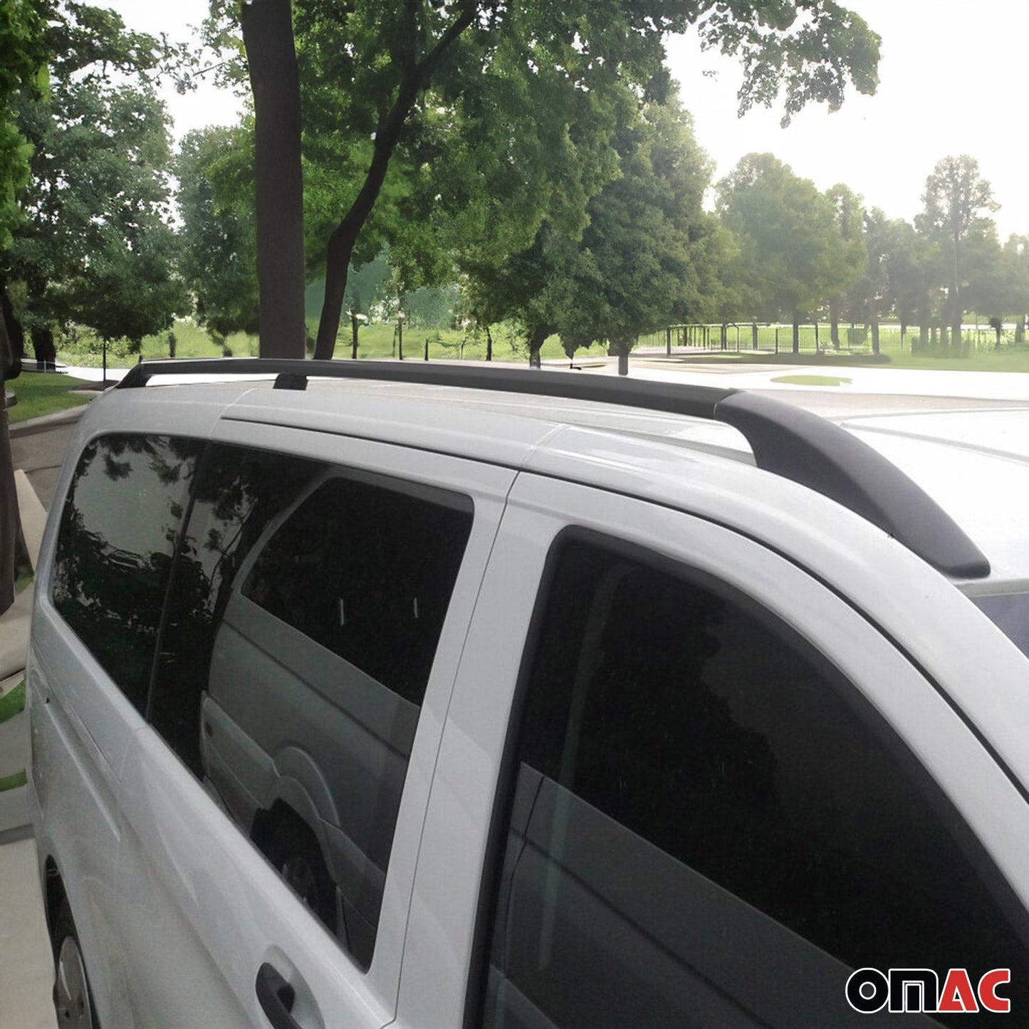 Dachreling Relingträger für VW Amarok 2022-2024 Double Cab Alu Schwarz 2 tlg OMAC DE