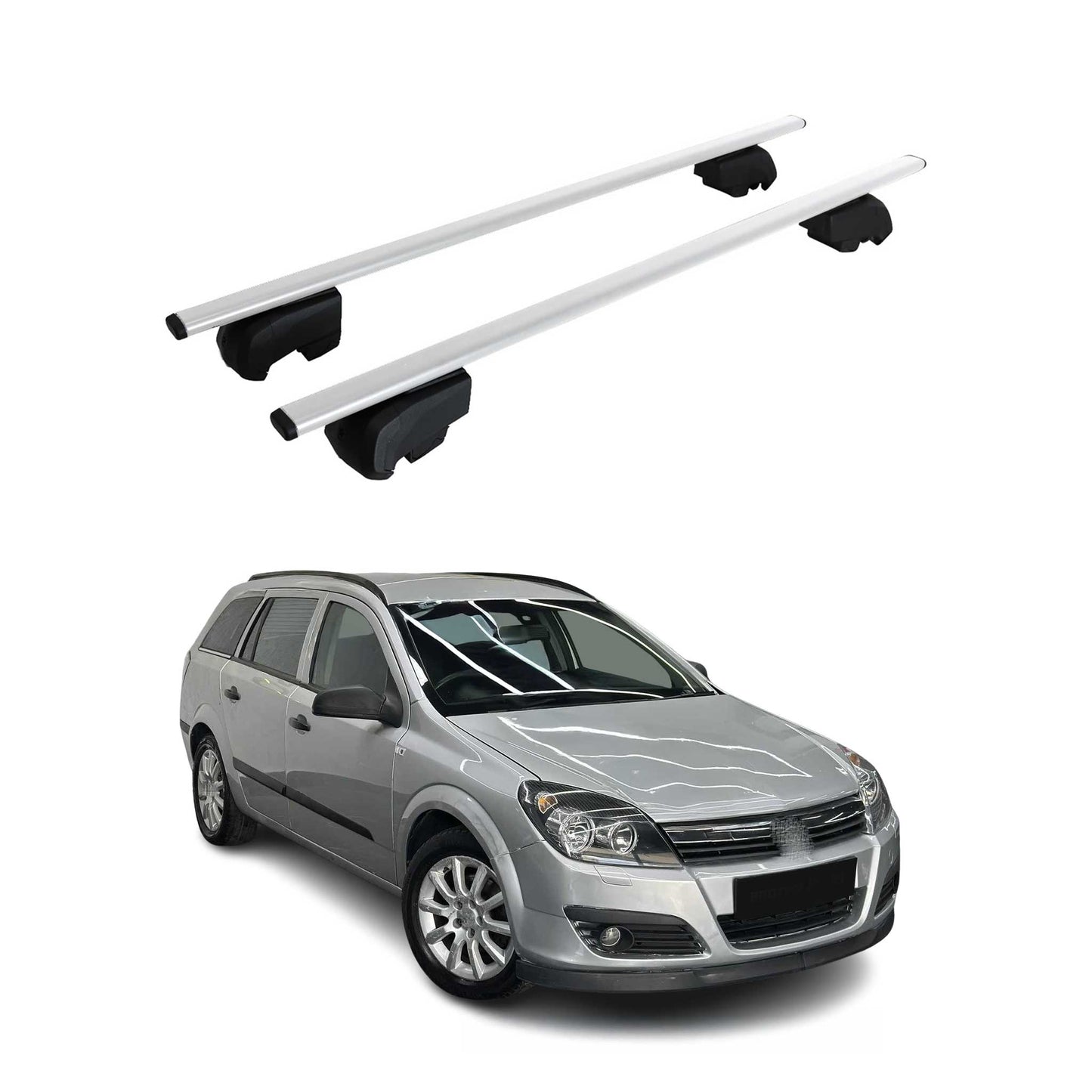 Dachträger Grundtäger für Opel Astra H Kombi 2004-2010 75kg Metall Silber 2 tlg OMAC DE