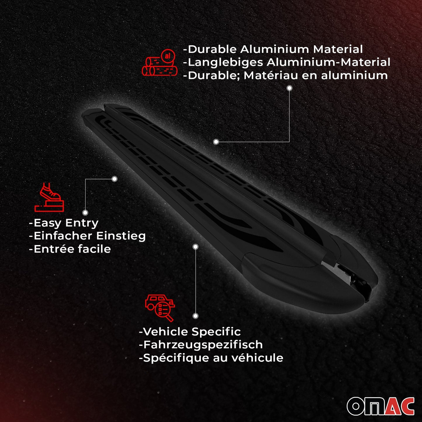 Trittbretter Seitenschweller für Seat Arona 2017-2025 Schwarz Aluminium 2 tlg - autoseifert.com