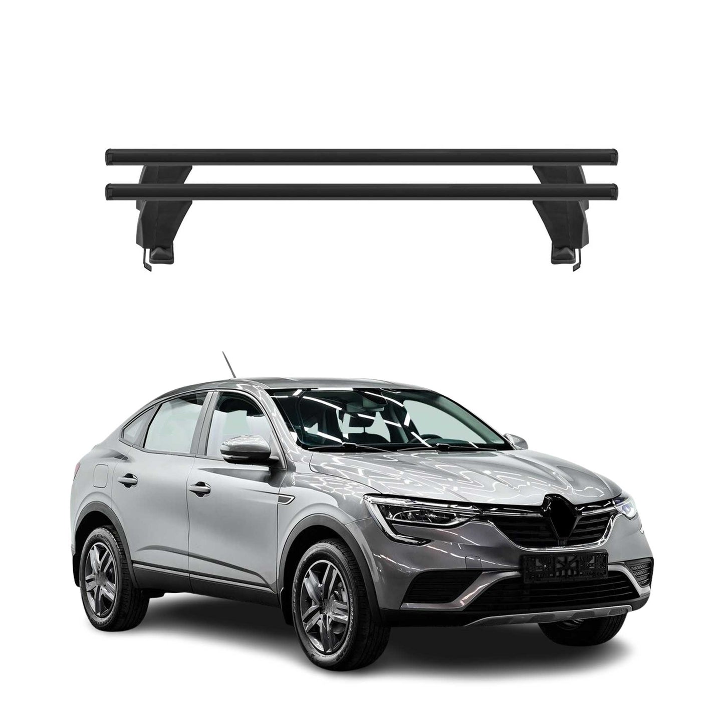 Menabo Dachträger Grundträger für Renault Arkana 2020-2025 Alu Schwarz 2tlg OMAC DE