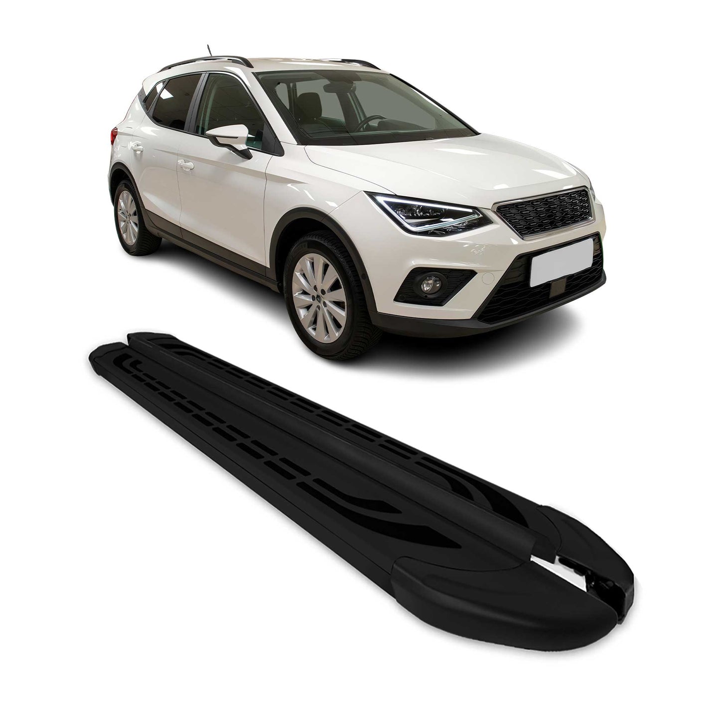 Trittbretter Seitenschweller für Seat Arona 2017-2025 Schwarz Aluminium 2 tlg - autoseifert.com