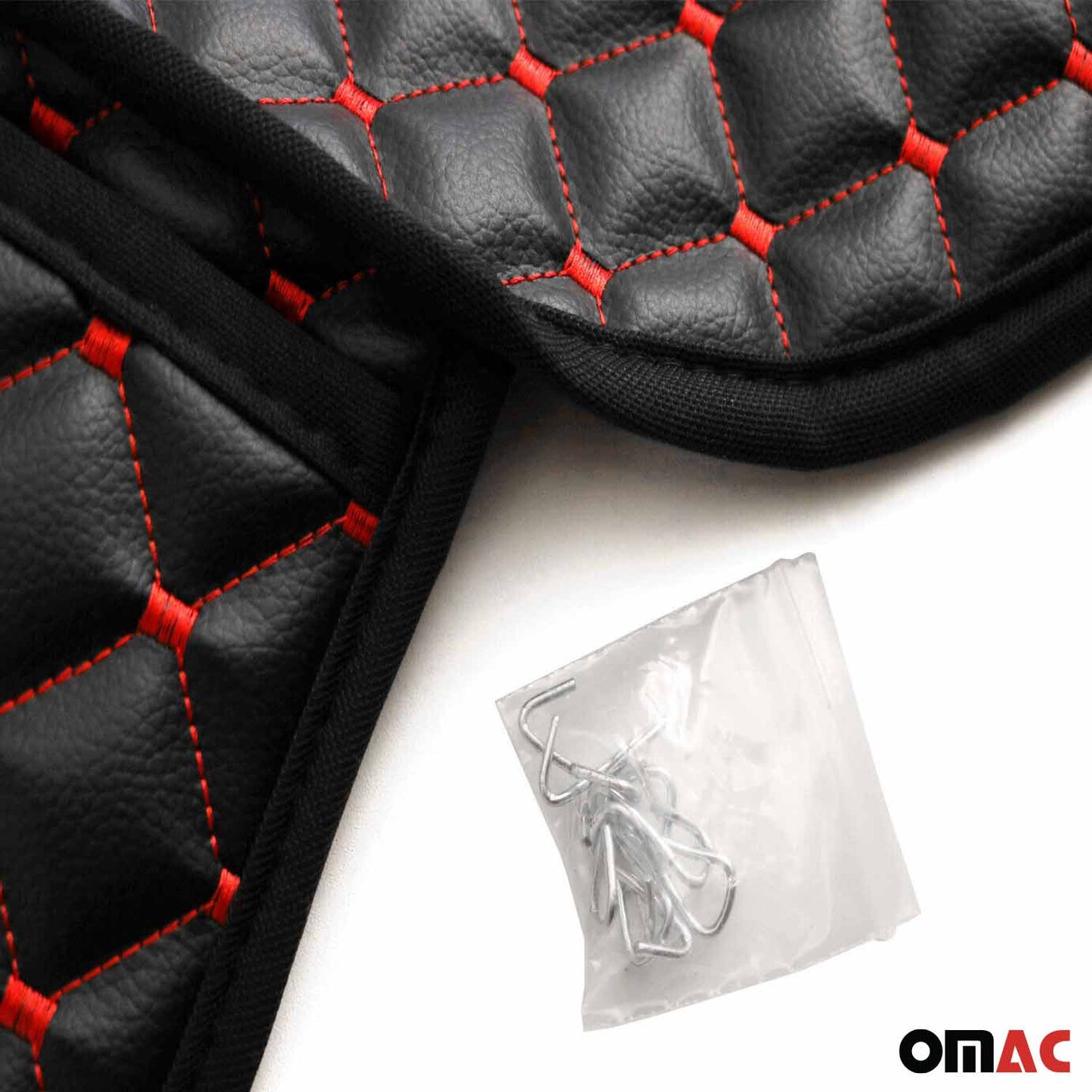 Schonbezug Sitzauflage für Opel Movano Zafira Vivaro Meriva PU-Leder Schwarz Rot OMAC DE