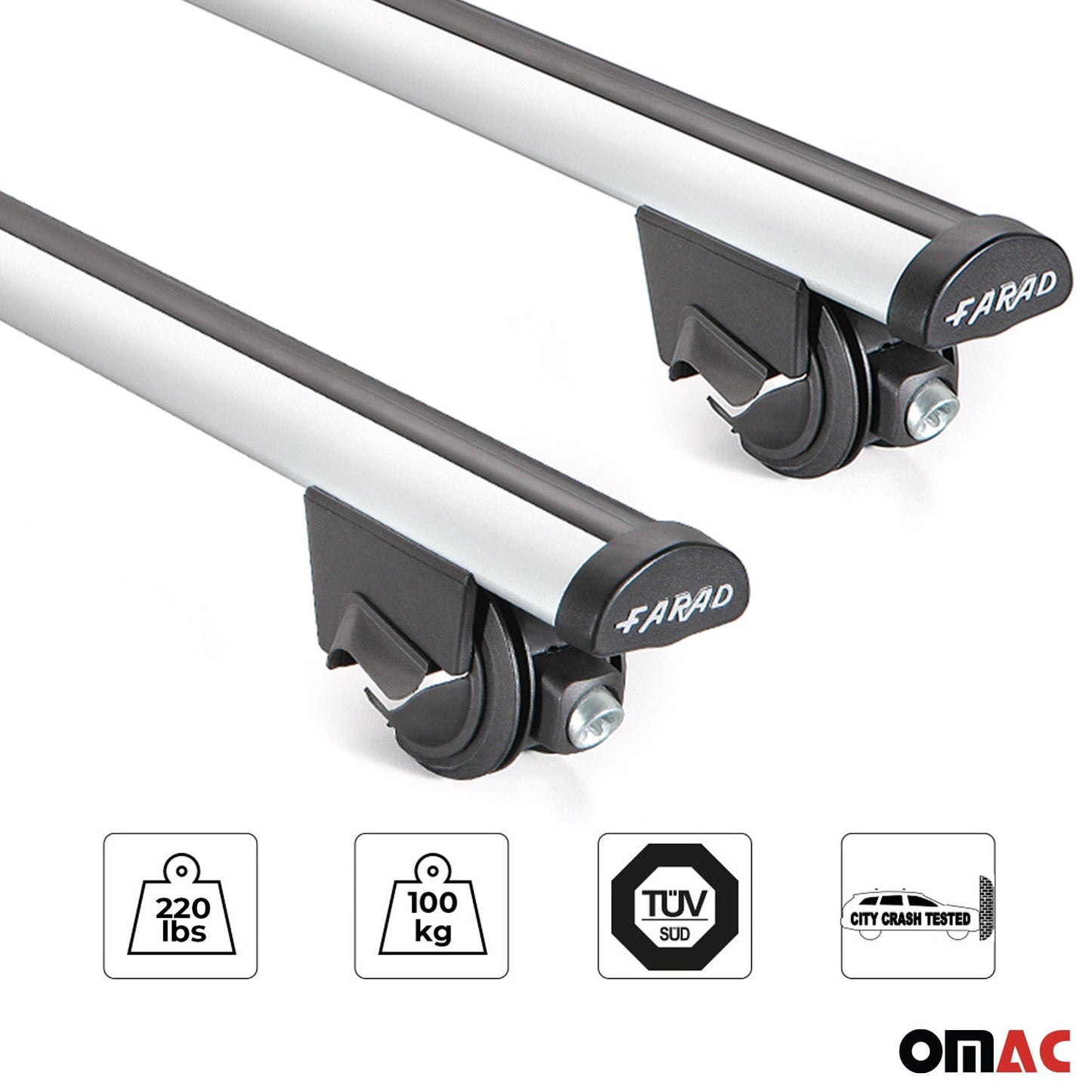 Dachträger Grundtäger für VW Sharan 7N 2010-2022 100kg Alu Silber 2 tlg ABE OMAC DE