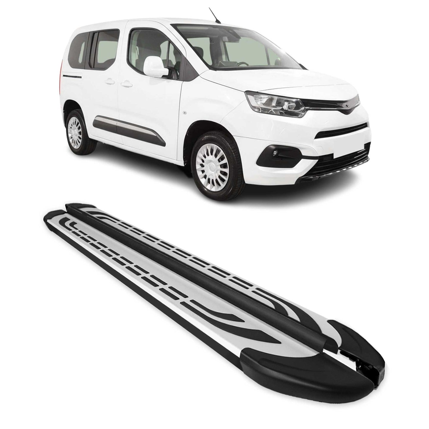 Trittbretter Seitenschweller für Toyota Proace City 2019-2025 L1 Alu Schwarz