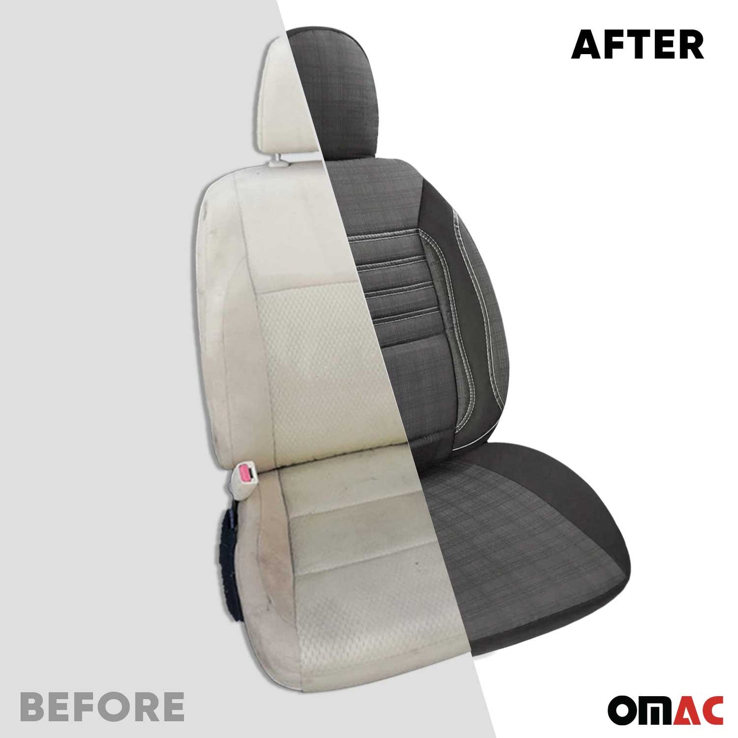 Schonbezüge Sitzschoner Sitzbezüge für VW Caddy 2003-2025 Rauch Grau 1 Sitz OMAC DE