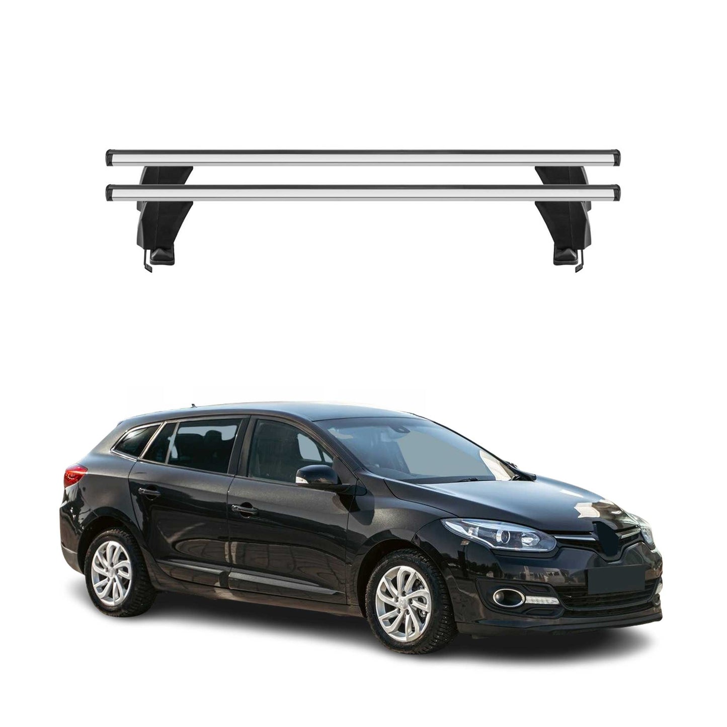 Menabo Dachträger Grundträger für Renault Megane mk3 Sportour 2009-16 Alu Grau OMAC DE