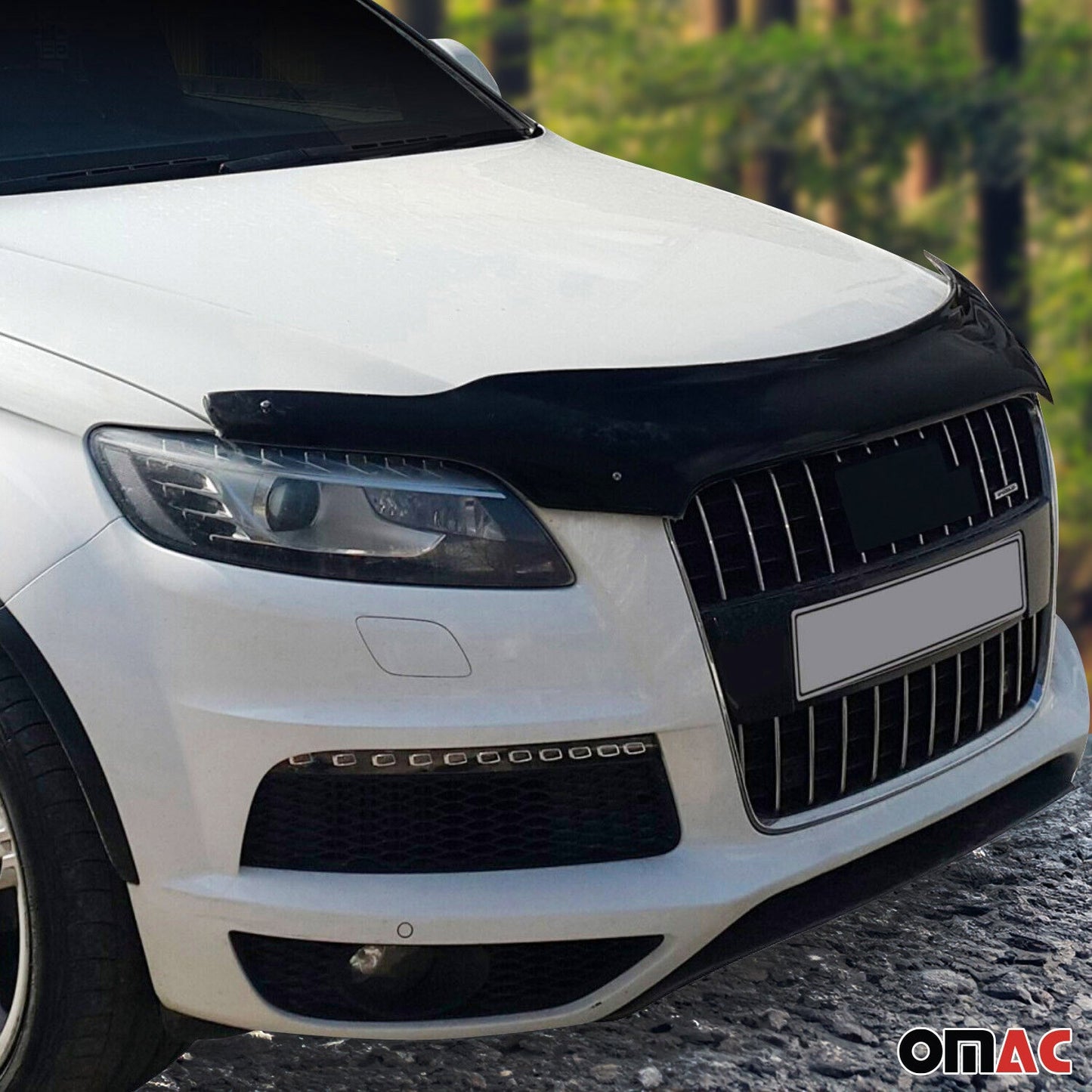 Motorhaube Deflektor Windabweiser Regenabweiser Set für Audi Q7 4L 2006-2015 OMAC DE
