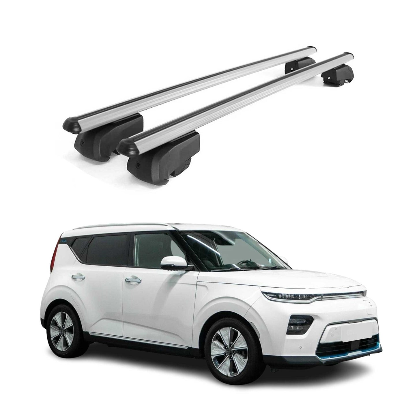 Dachträger Grundträger für Kia Soul EV 2020-2023 Aluminium Silber ABE 2x OMAC DE