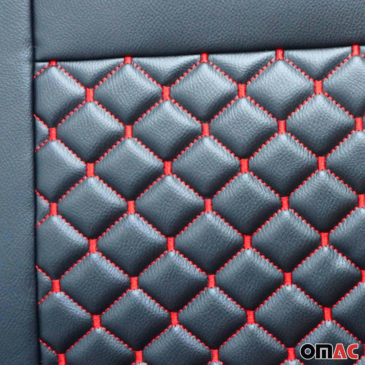 Sitzbezüge Schonbezüge für Ford Transit 2014-2025 Kunstleder Schwarz Rot 1tlg OMAC DE