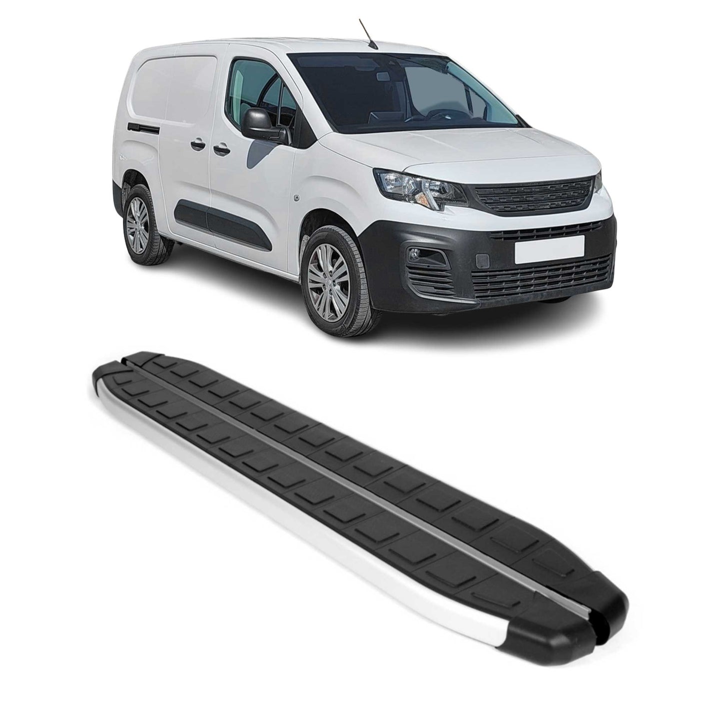 Trittbretter Schweller Seitenschweller für Peugeot Partner 2019-2025 L2 Alu 2x OMAC DE