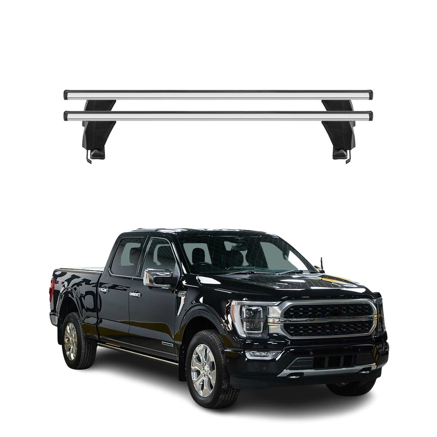 Menabo Dachträger für Ford F-150 Lightning Crew Cab Pick-up 2022-25 Alu Grau 2x OMAC DE