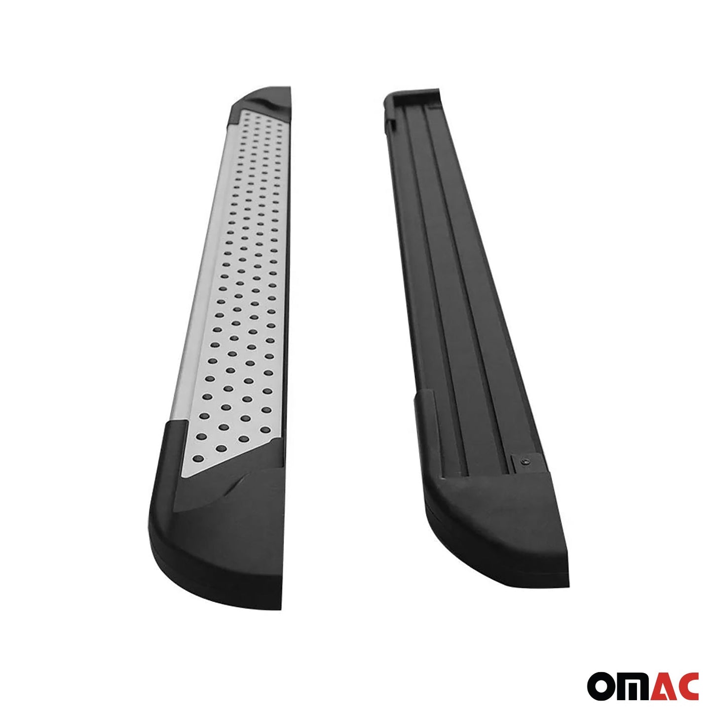 Seitenbretter Trittbretter für Ford Tourneo Custom 2023-25 L1 Silber-Schwarz 2x OMAC DE