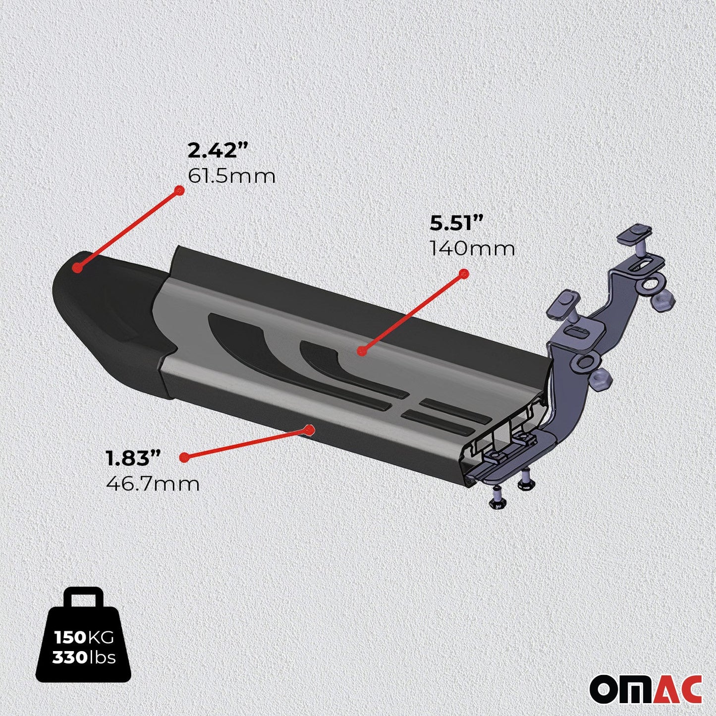 Trittbretter Seitenschweller für Citroen C4 X 2022-2025 Silber Schwarz 2 tlg OMAC DE