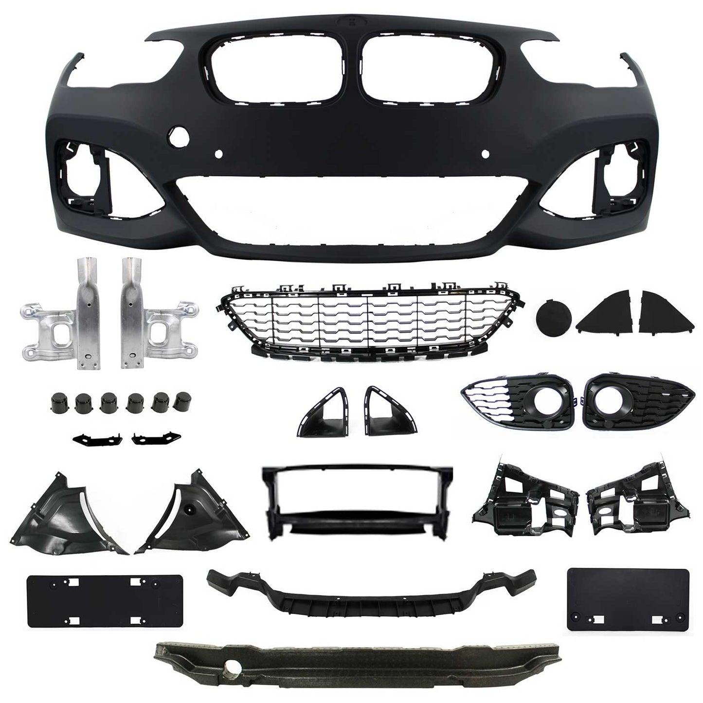 JOM Stoßstangen Kit & Seitenschweller für BMW F20 LCI 5-türer 2015-2019 Schwarz OMAC DE