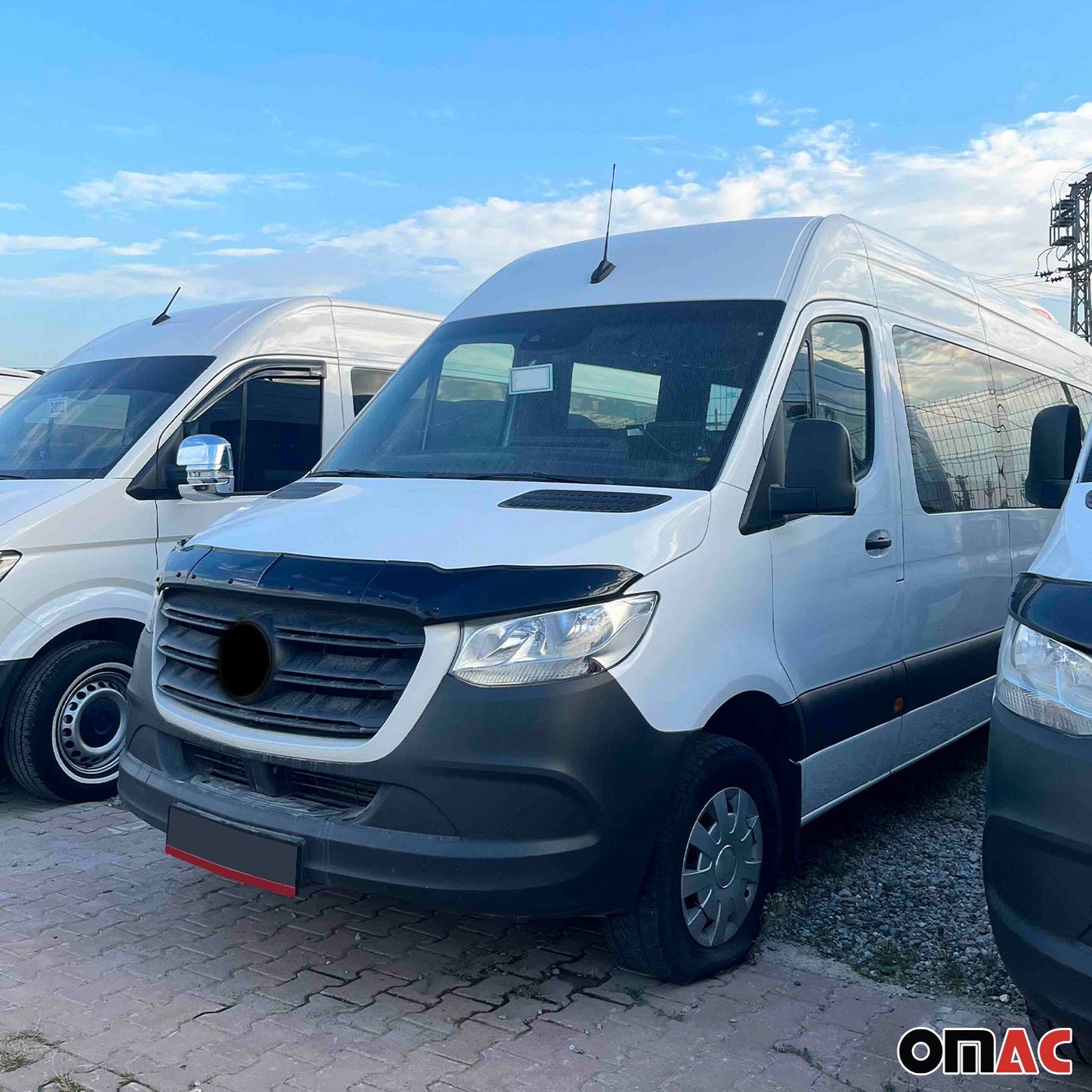 Motorhaube Deflektor Steinschlagschutz für Mercedes Sprinter W907 2018-2025 3tlg OMAC DE