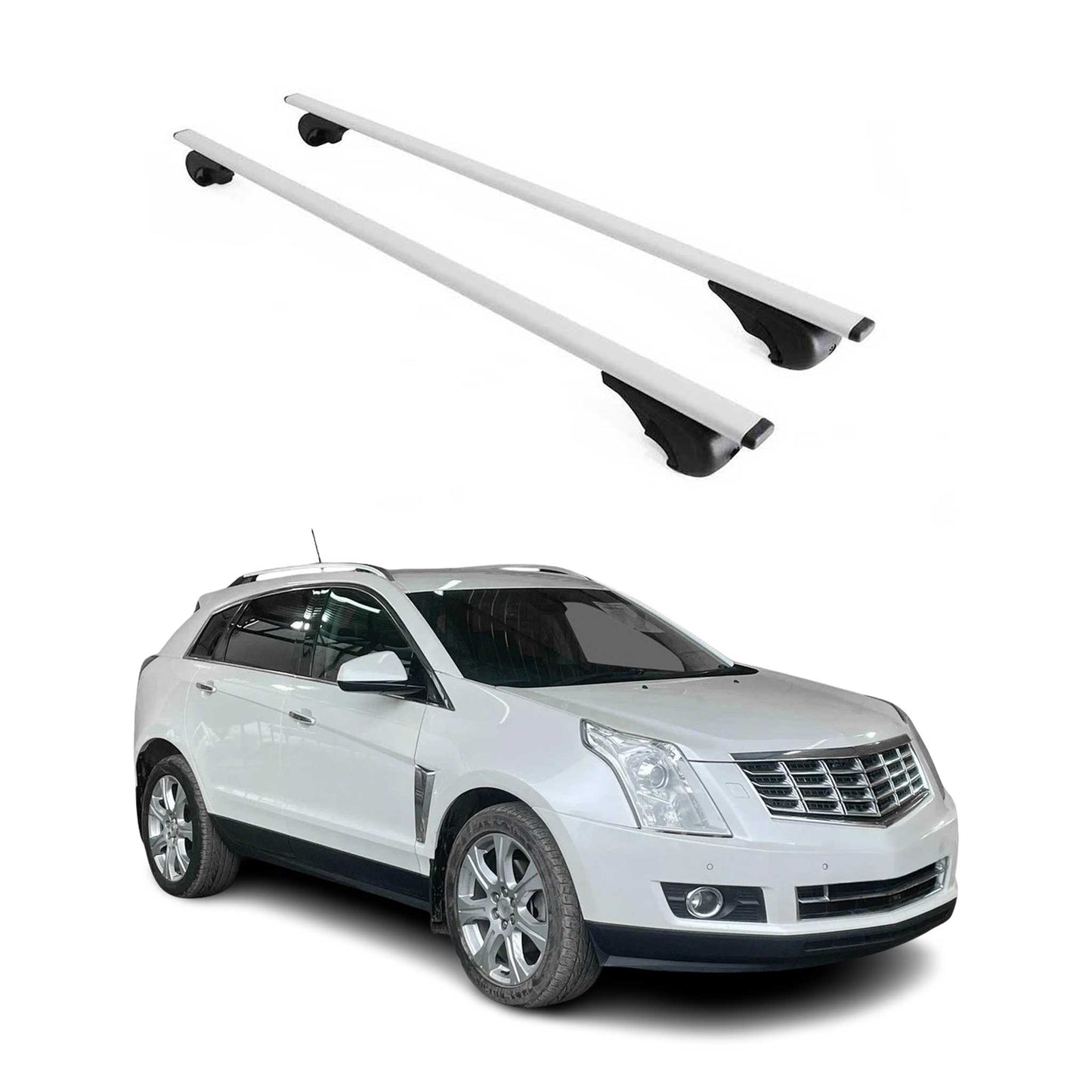 Dachträger Grundtäger für Cadillac SRX 2004-2016 75kg Metall Silber 2 tlg OMAC DE