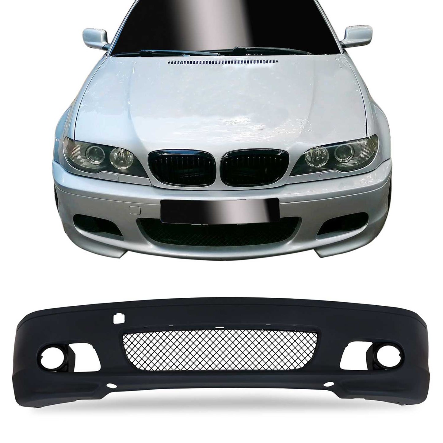 JOM Stoßstange vorne für BMW 3er E46 Coupe/ Cabrio 1999-2007 Grau mit ABE OMAC DE