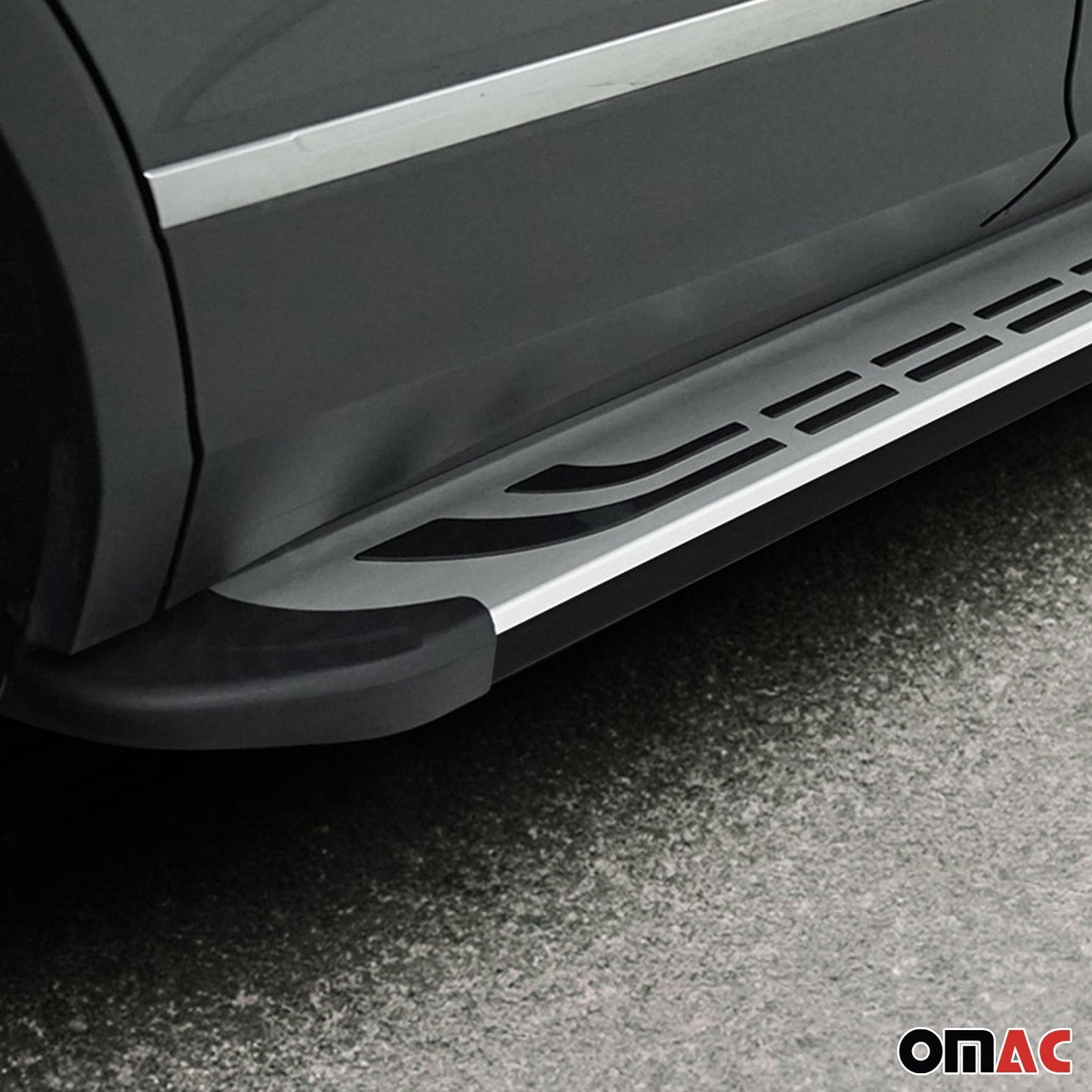 Trittbretter Seitenschweller für Citroen C4 2020-2025 Silber Schwarz 2 tlg OMAC DE