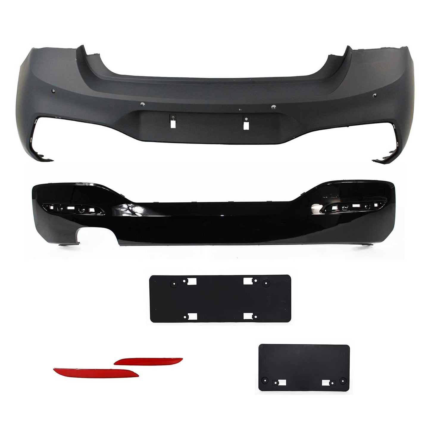 JOM Stoßstangen Kit & Seitenschweller für BMW F20 LCI 5-türer 2015-2019 Schwarz OMAC DE
