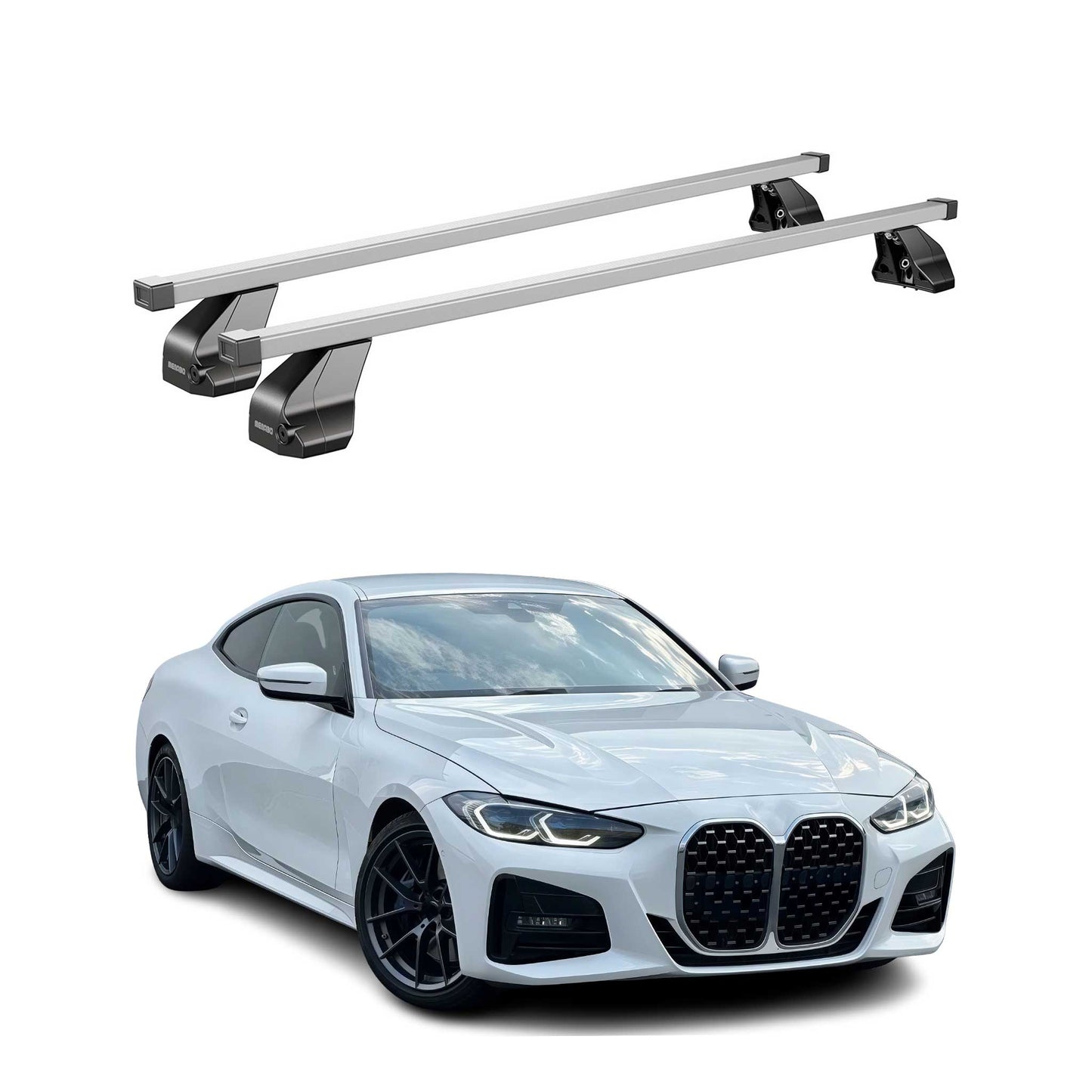 Menabo Dachträger Grundträger für BMW 4er G26 Gran Coupe 2020-25 ABE Stahl Grau OMAC DE