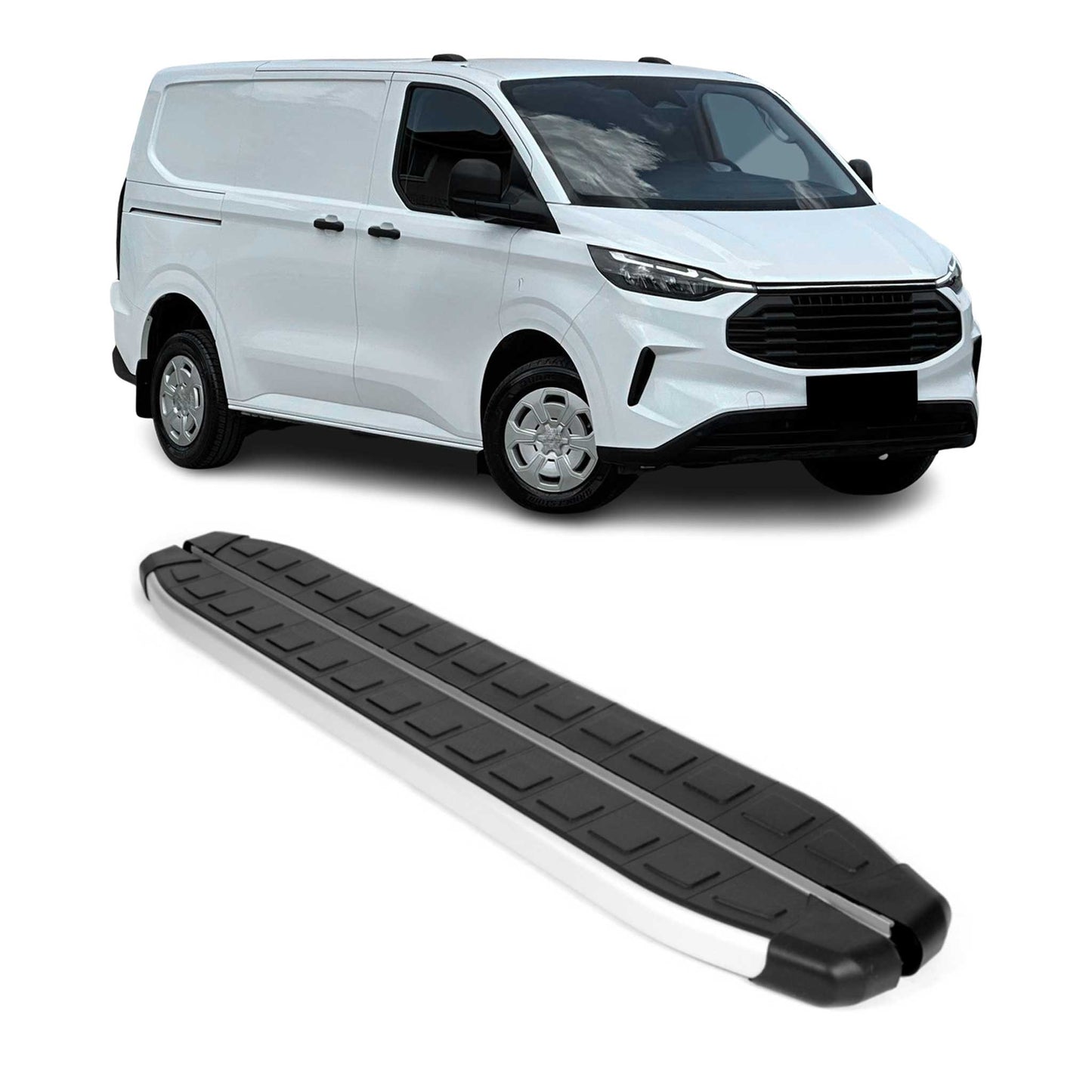 Trittbretter Schweller Seitenschweller für Ford Transit Custom 2023-2025 L1 Alu OMAC DE