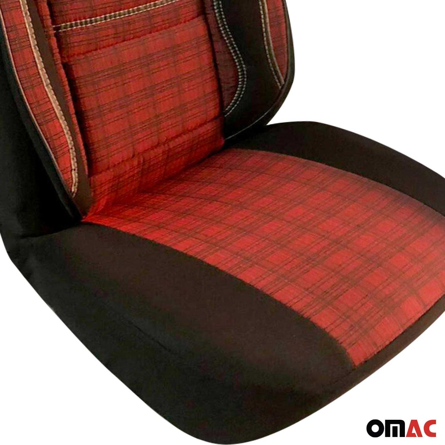 Schonbezüge Sitzschoner Sitzbezüge für VW Caddy 2003-2025 Schwarz Rot 1 Sitz OMAC DE