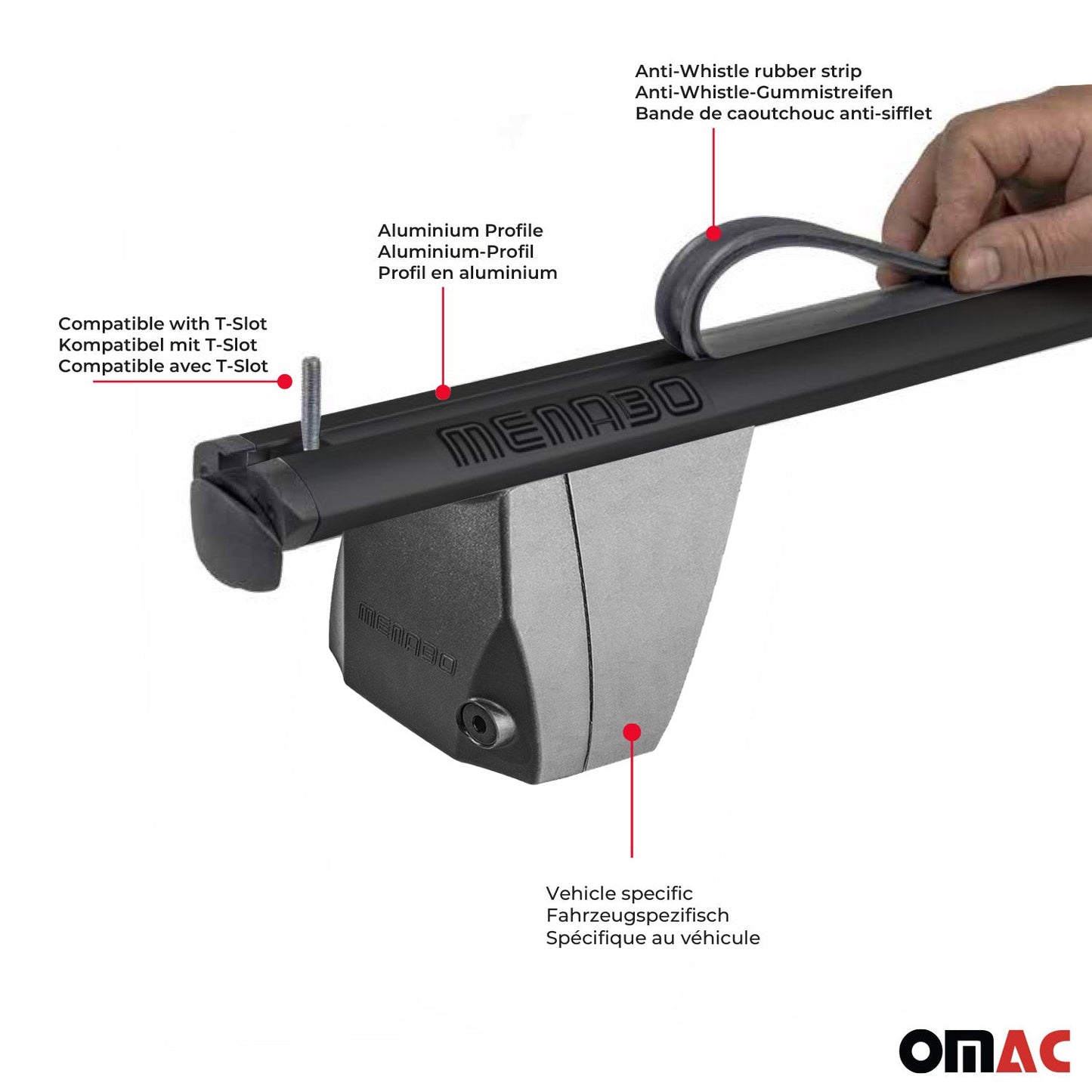 Menabo Dachträger Grundträger für Subaru XV 2011-2018 Querträger ABE Alu Schwarz OMAC DE