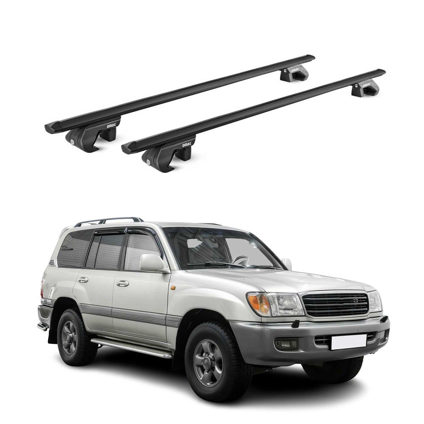 Dachträger für Toyota Land Cruiser 90 120 1996-2009 5 tür 90kg Alu ABE Schwarz OMAC DE