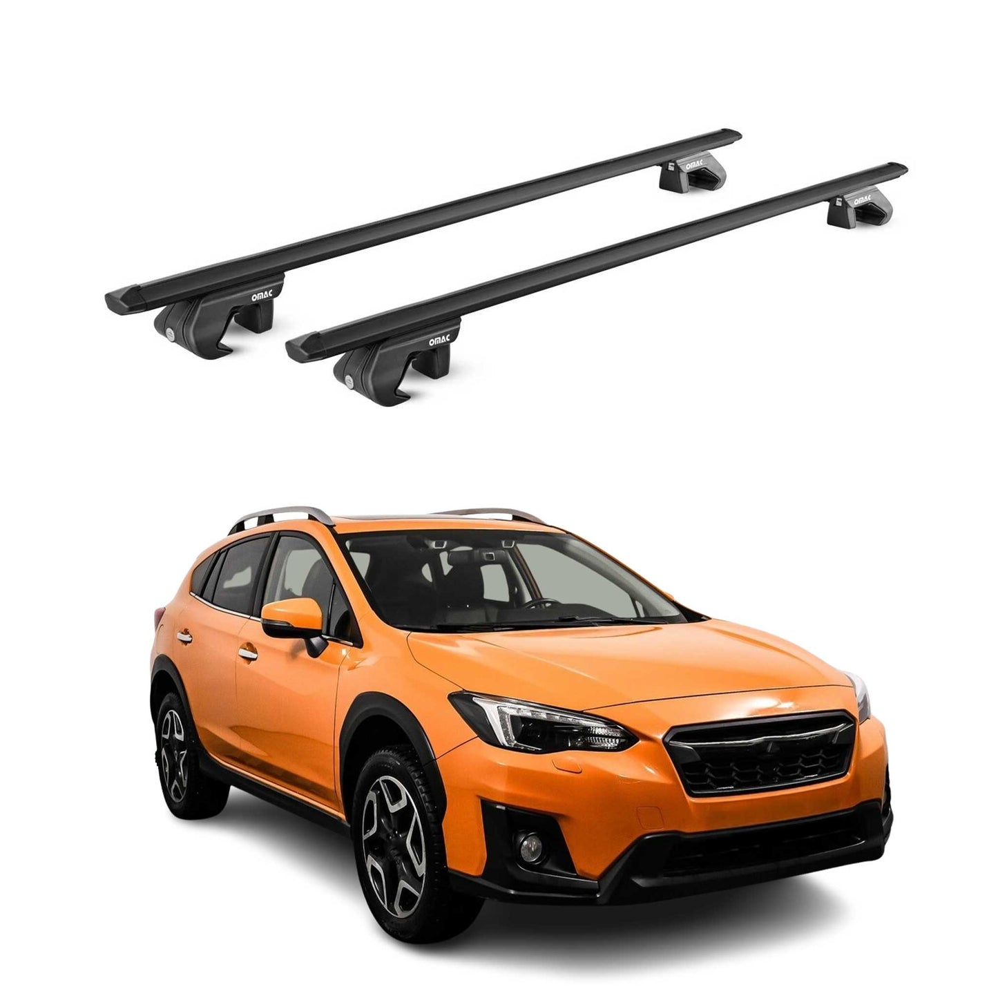 Dachträger Grundtäger für Subaru XV mk1 2012-2017 5 tür 90kg Alu Schwarz 2x ABE OMAC DE